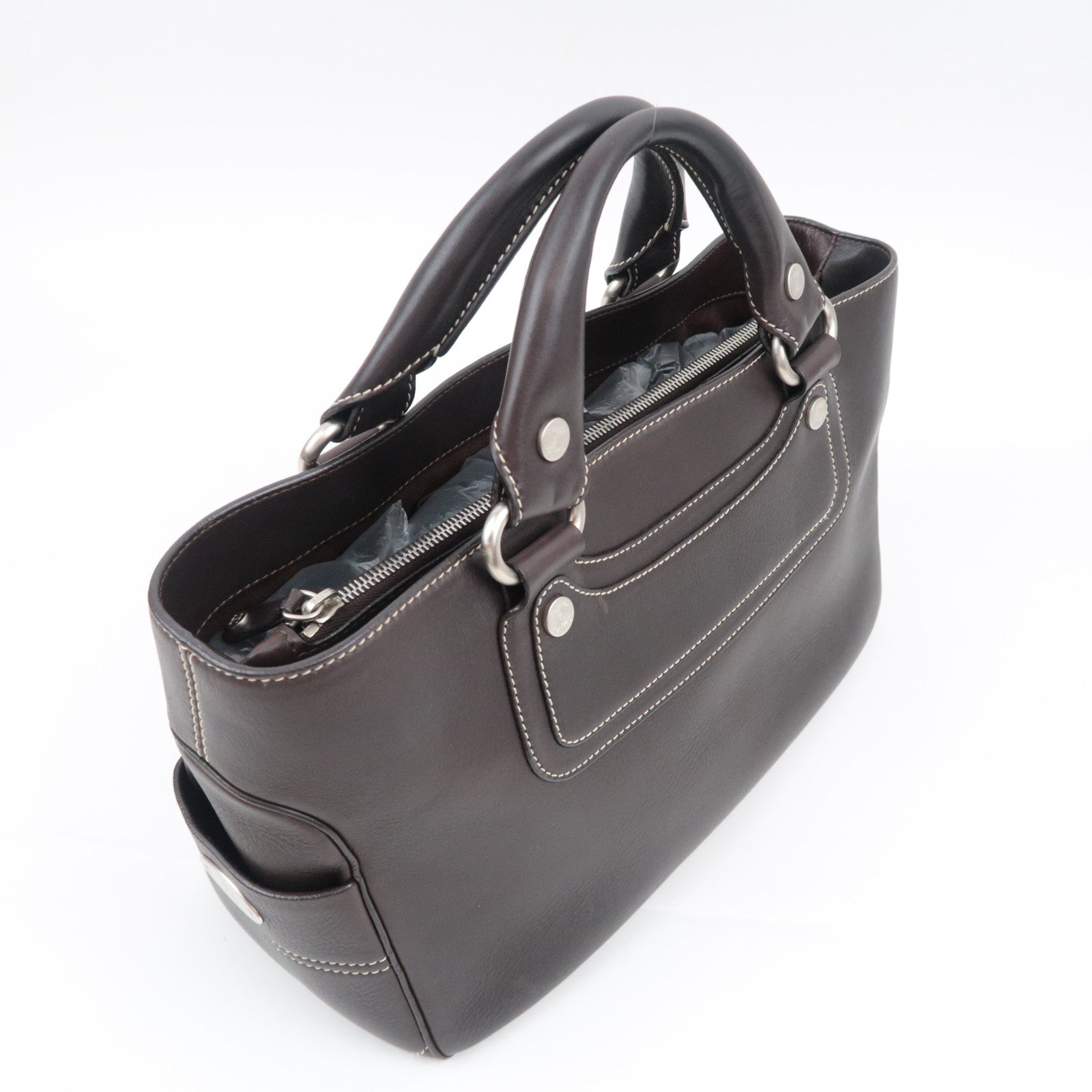 CELINE Boogie Bag Leather Handbag Brown