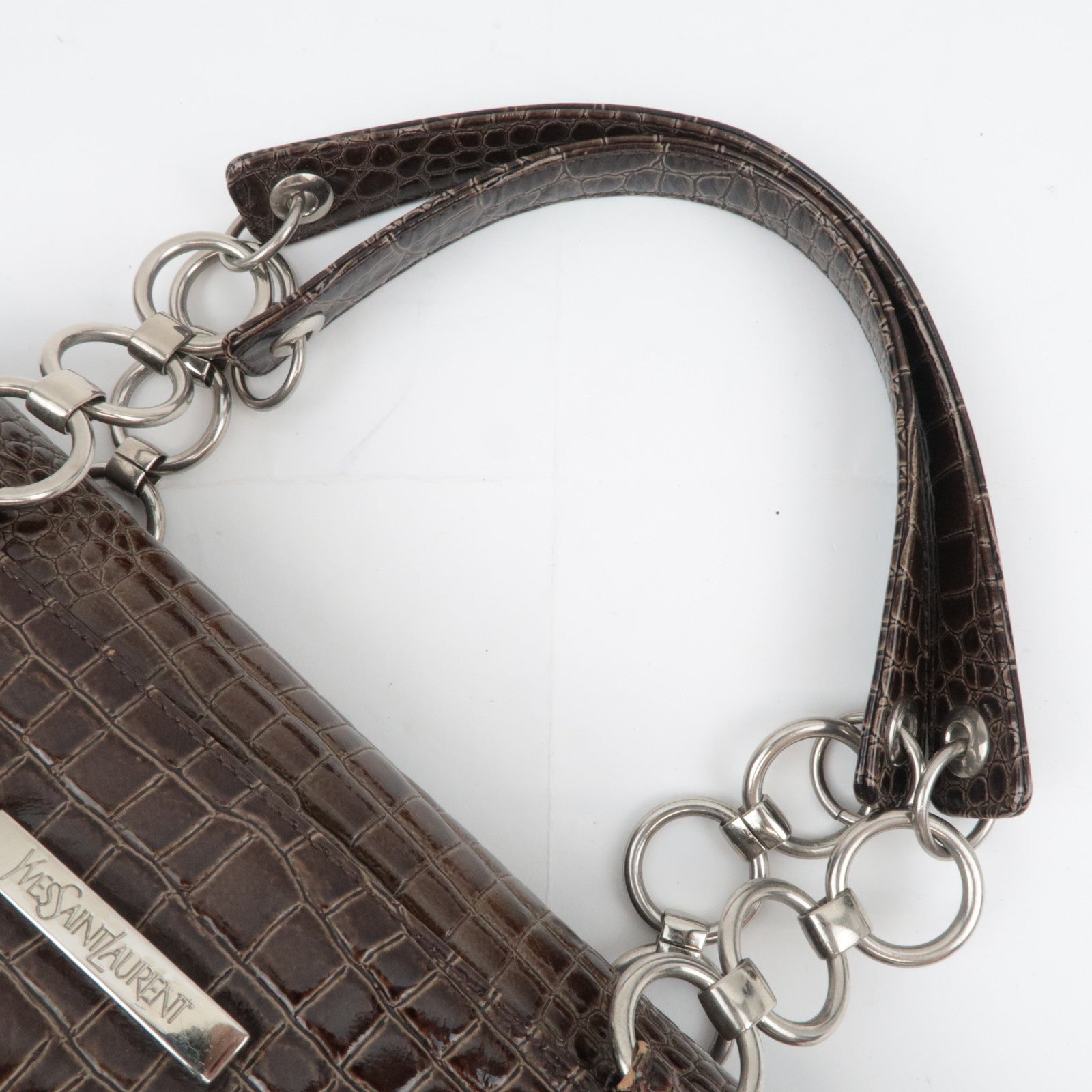 SAINT LAURENT YSL Leather Handbag Brown