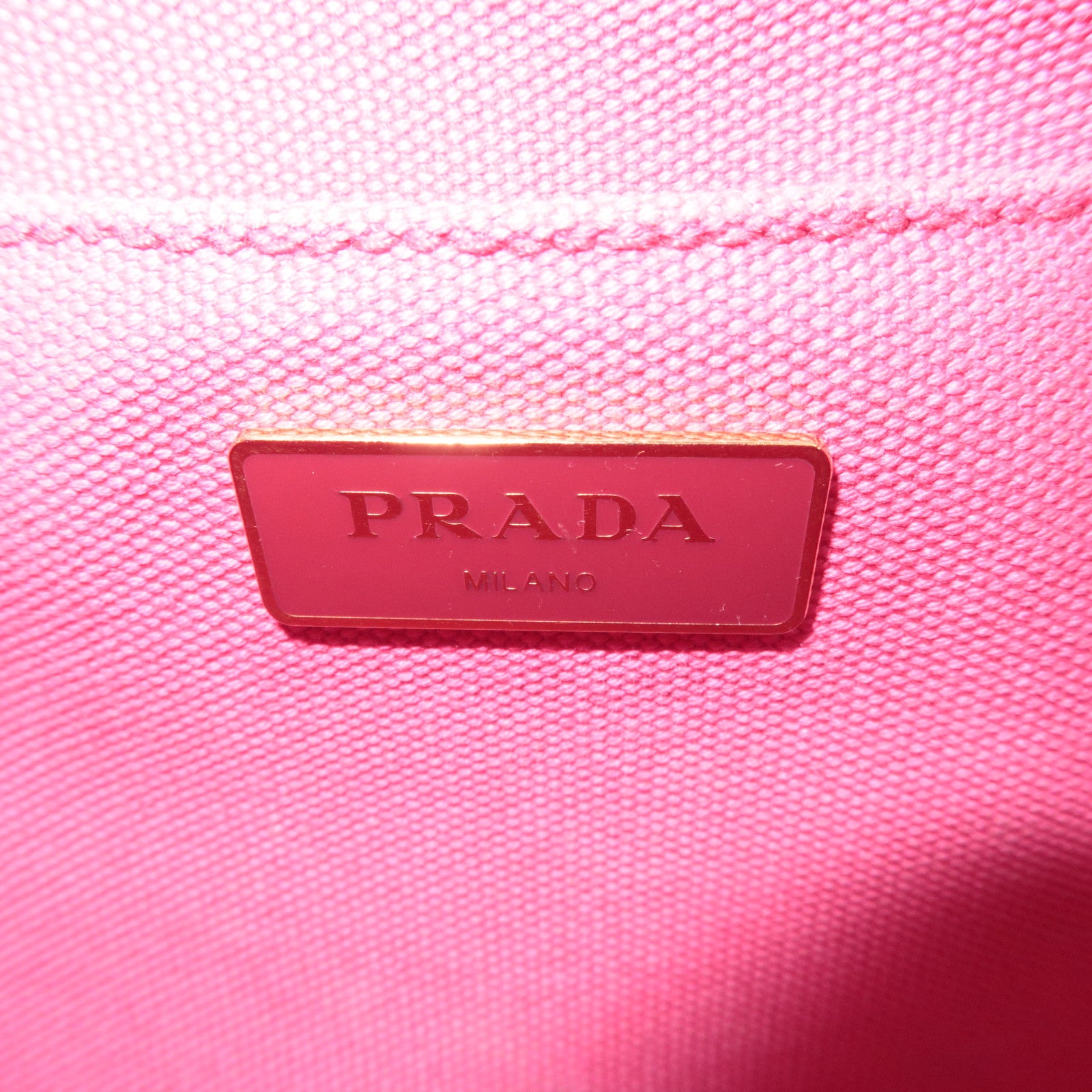 PRADA Canapa Mini 2Way Canvas Tote Bag Pink B2439G