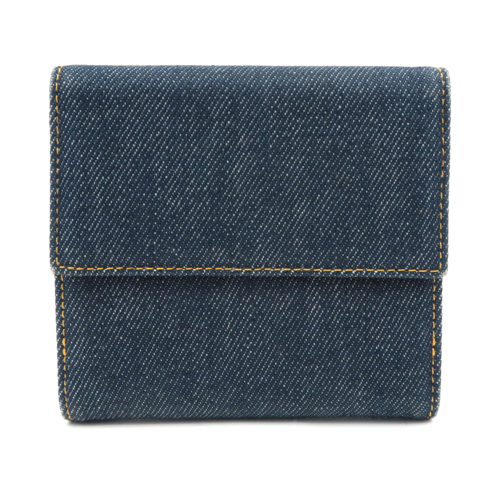 Christian Dior Maris Pearl Denim Wallet Navy