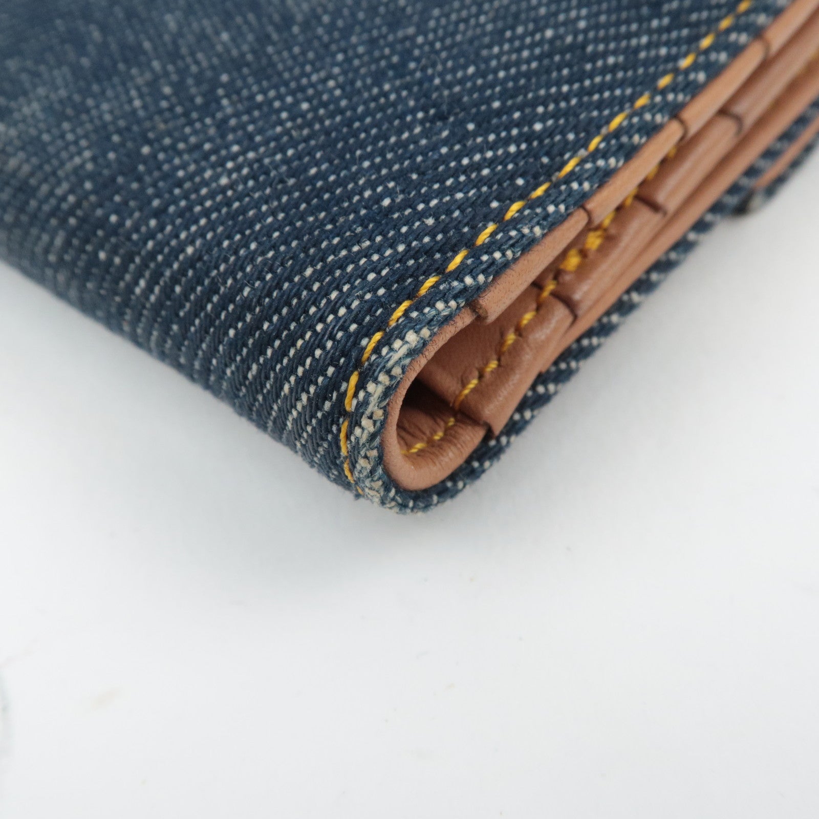 Christian Dior Maris Pearl Denim Wallet Navy