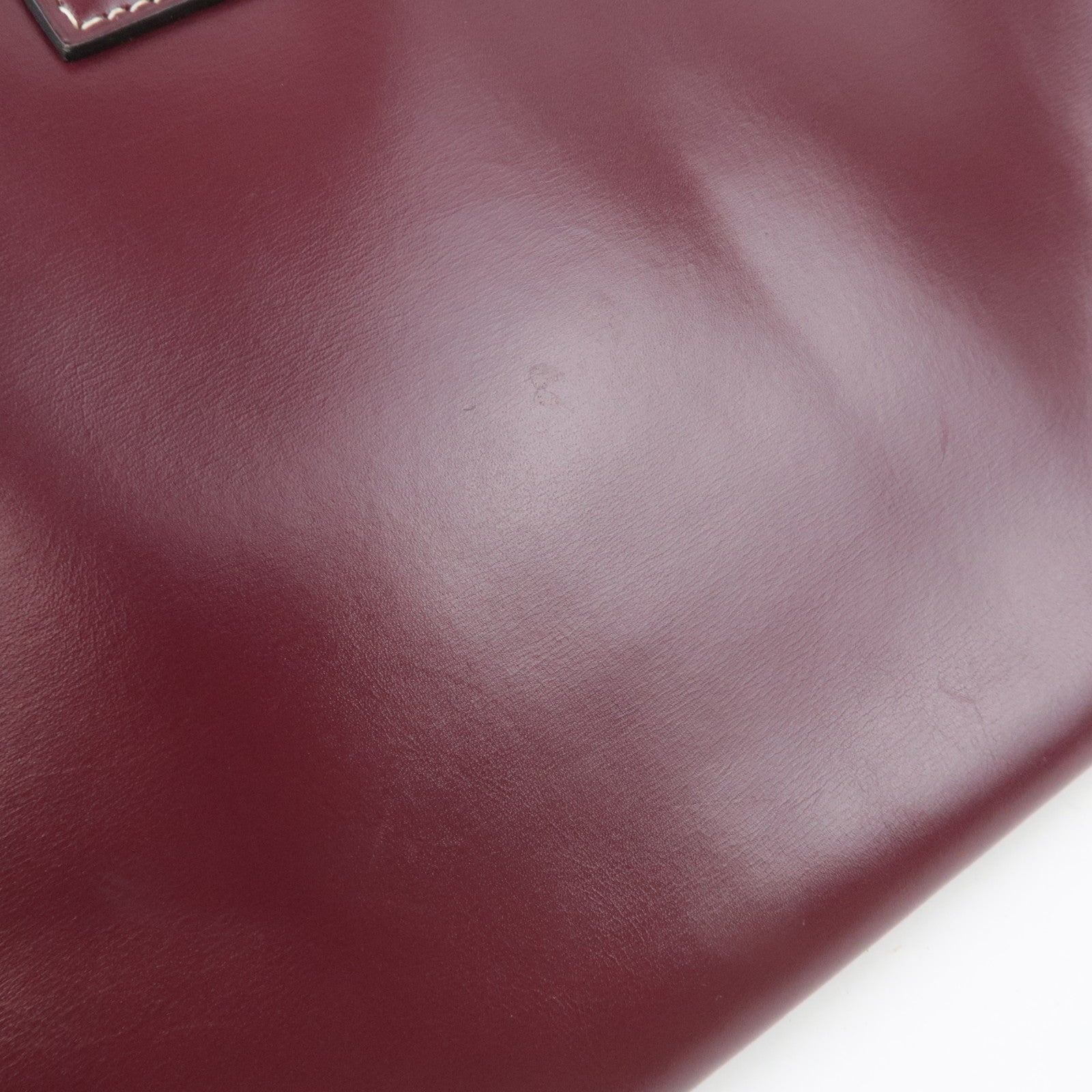 HERMES Jige GM Leather Clutch Bag 〇I Stamp (1979) Bordeaux