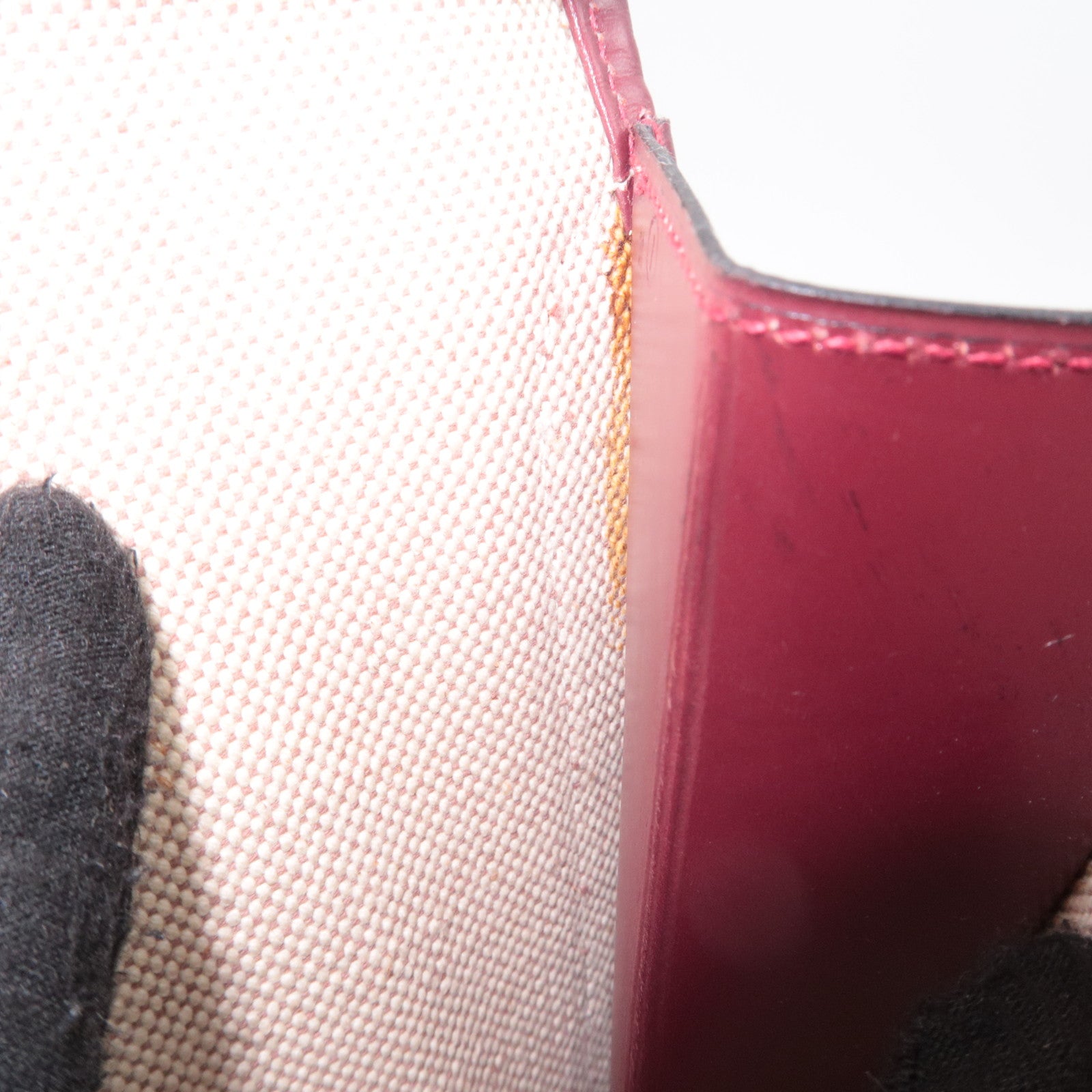 HERMES Jige GM Leather Clutch Bag 〇I Stamp (1979) Bordeaux