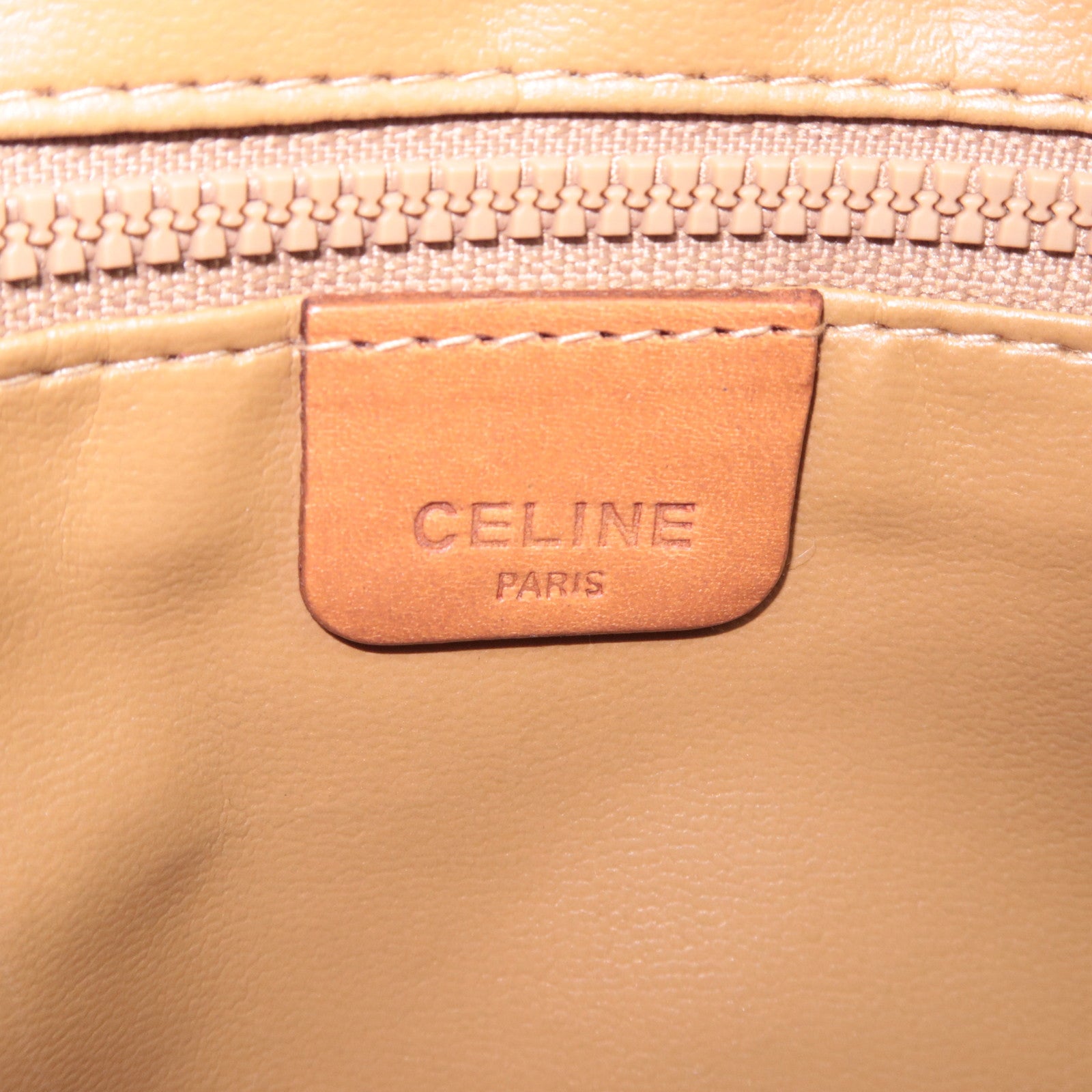 CELINE Macadam PVC Leather Clutch Bag Brown
