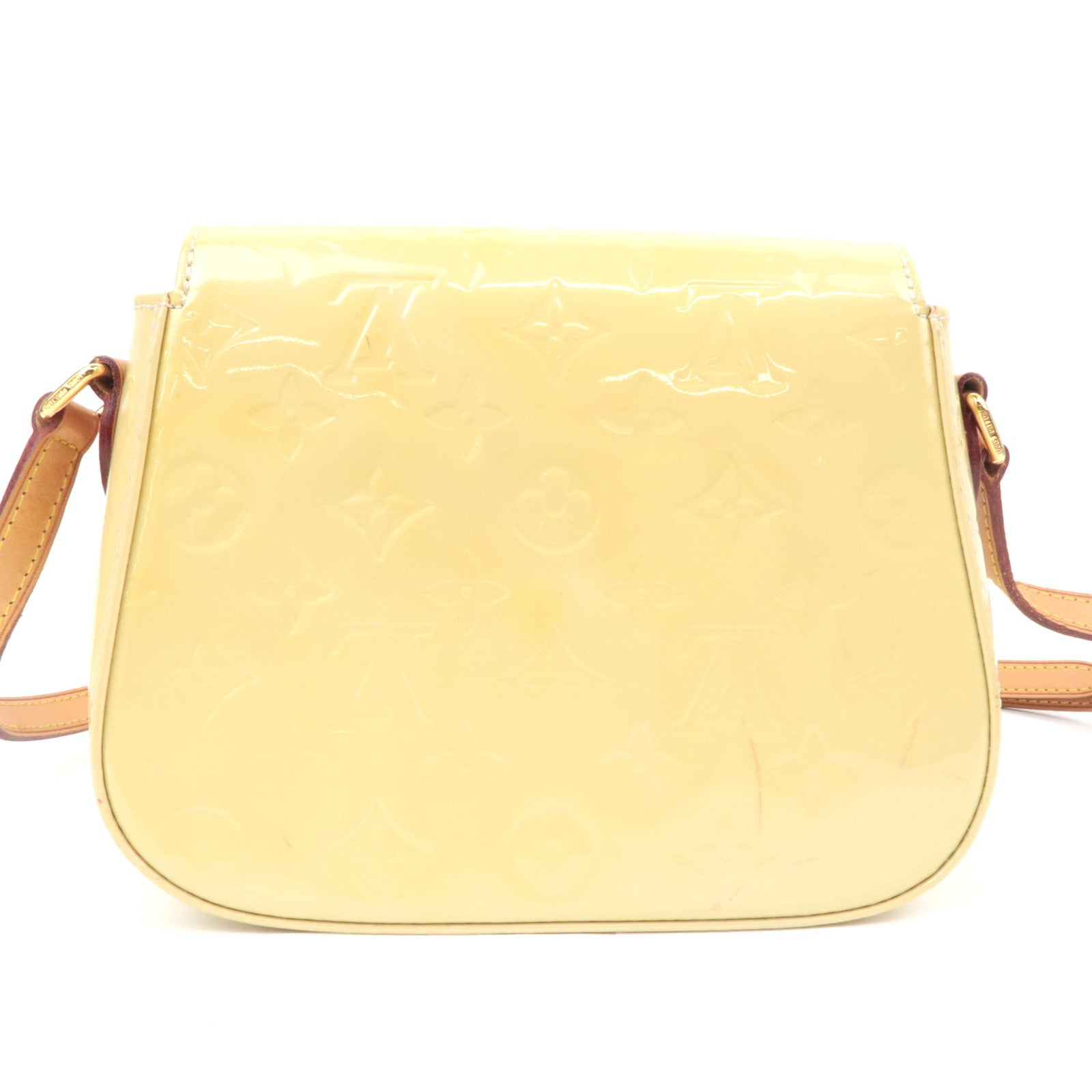 Louis Vuitton Monogram Vernis Bellflower PM Shoulder Bag Blanc Corail M91731