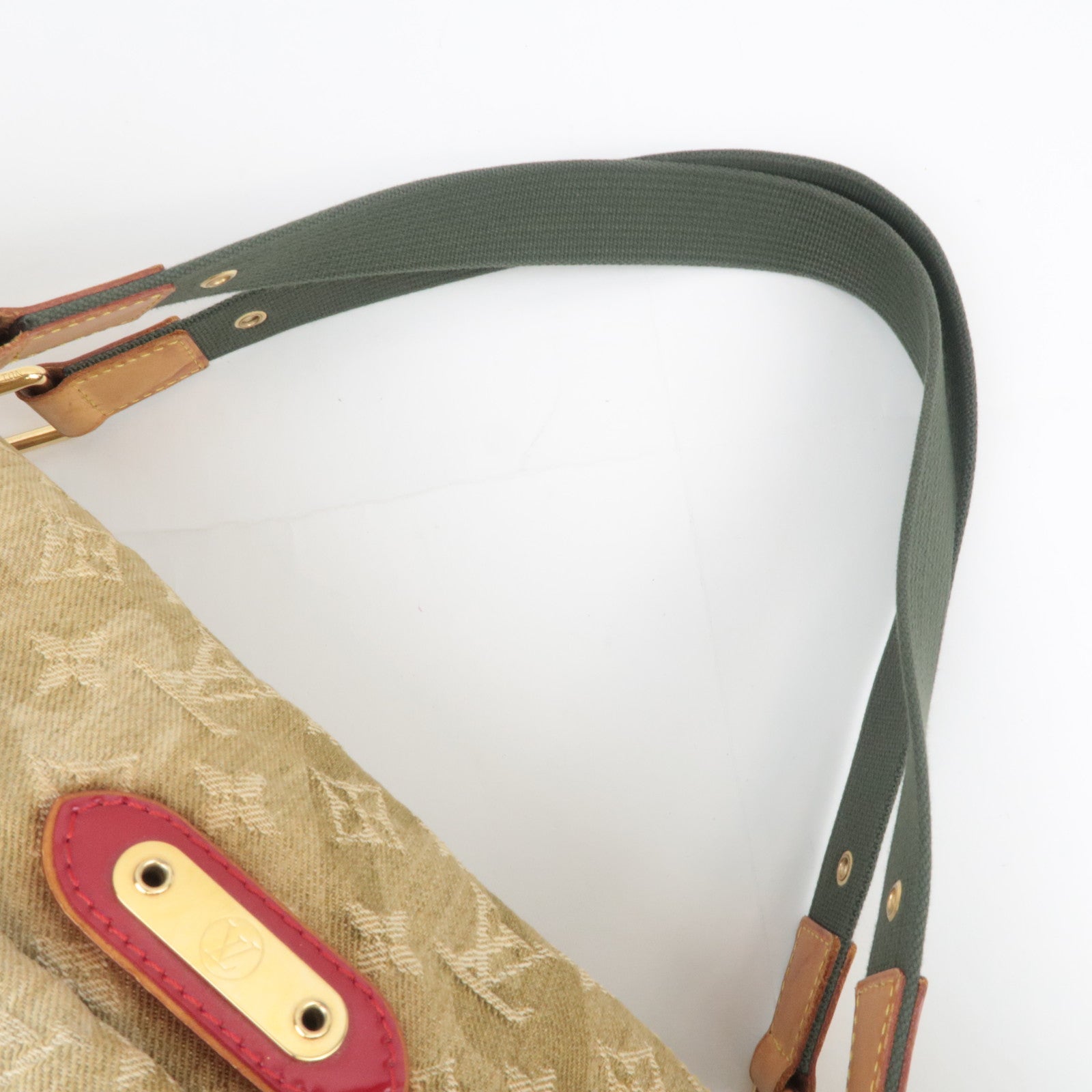 Louis Vuitton Murakami Monogramouflage Lys Denim Shoulder Bag Khaki M95771