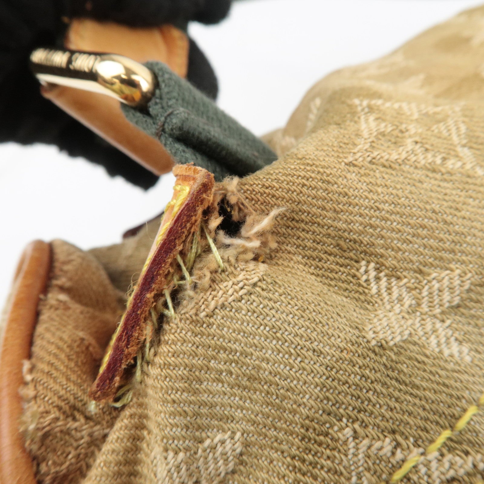 Louis Vuitton Murakami Monogramouflage Lys Denim Shoulder Bag Khaki M95771