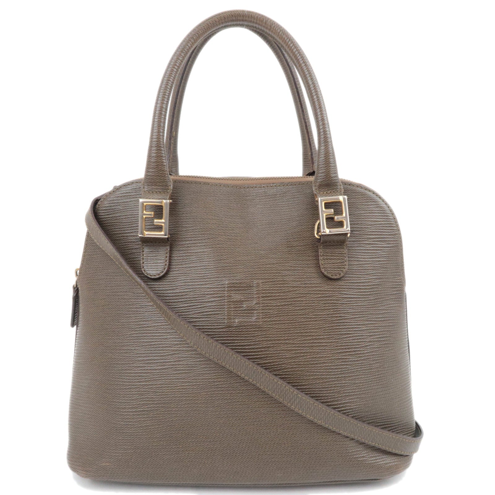 FENDI 2Way Leather Handbag Brown89929
