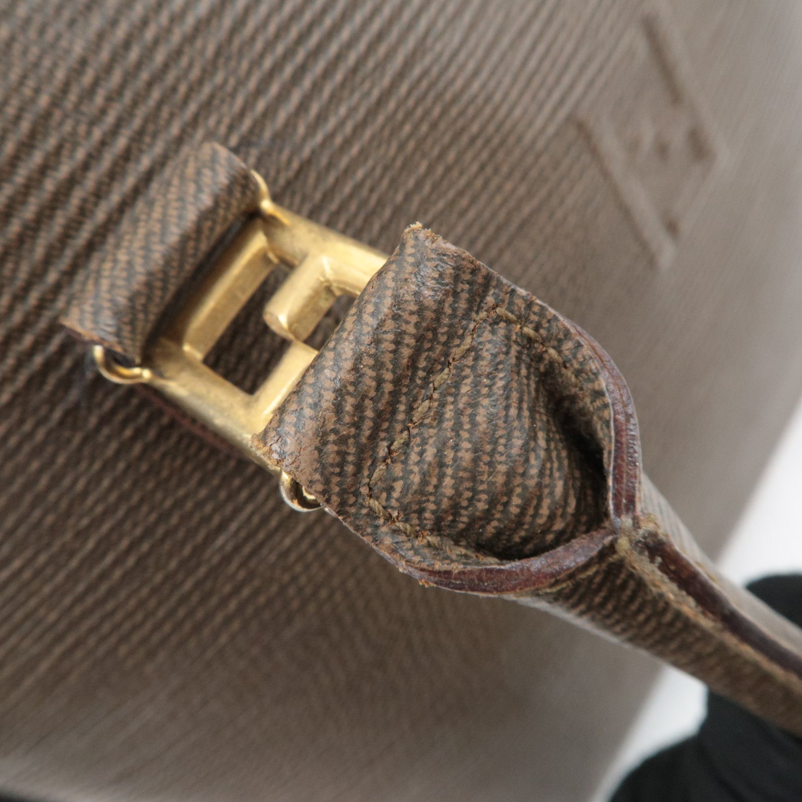 FENDI 2Way Leather Handbag Brown