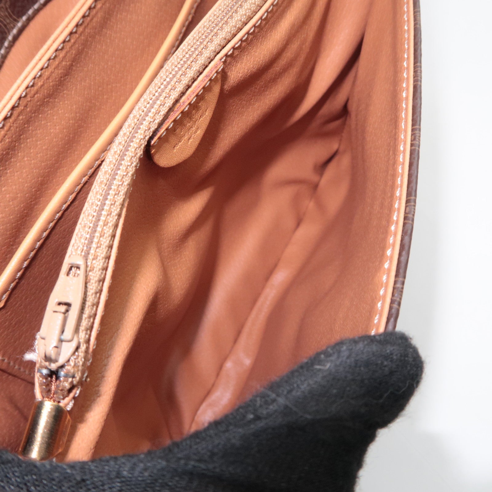 CELINE Macadam PVC Leather Shoulder Bag Brown