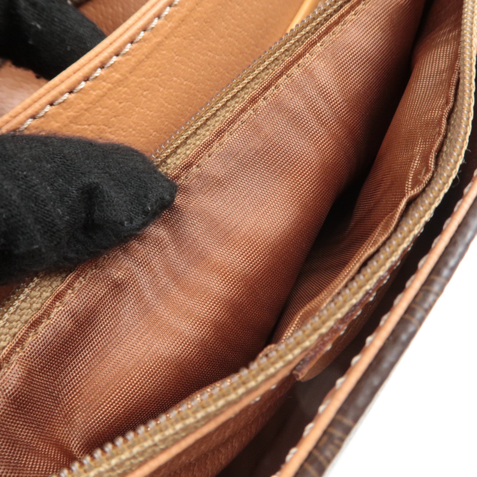 CELINE Macadam PVC Leather Shoulder Bag Brown
