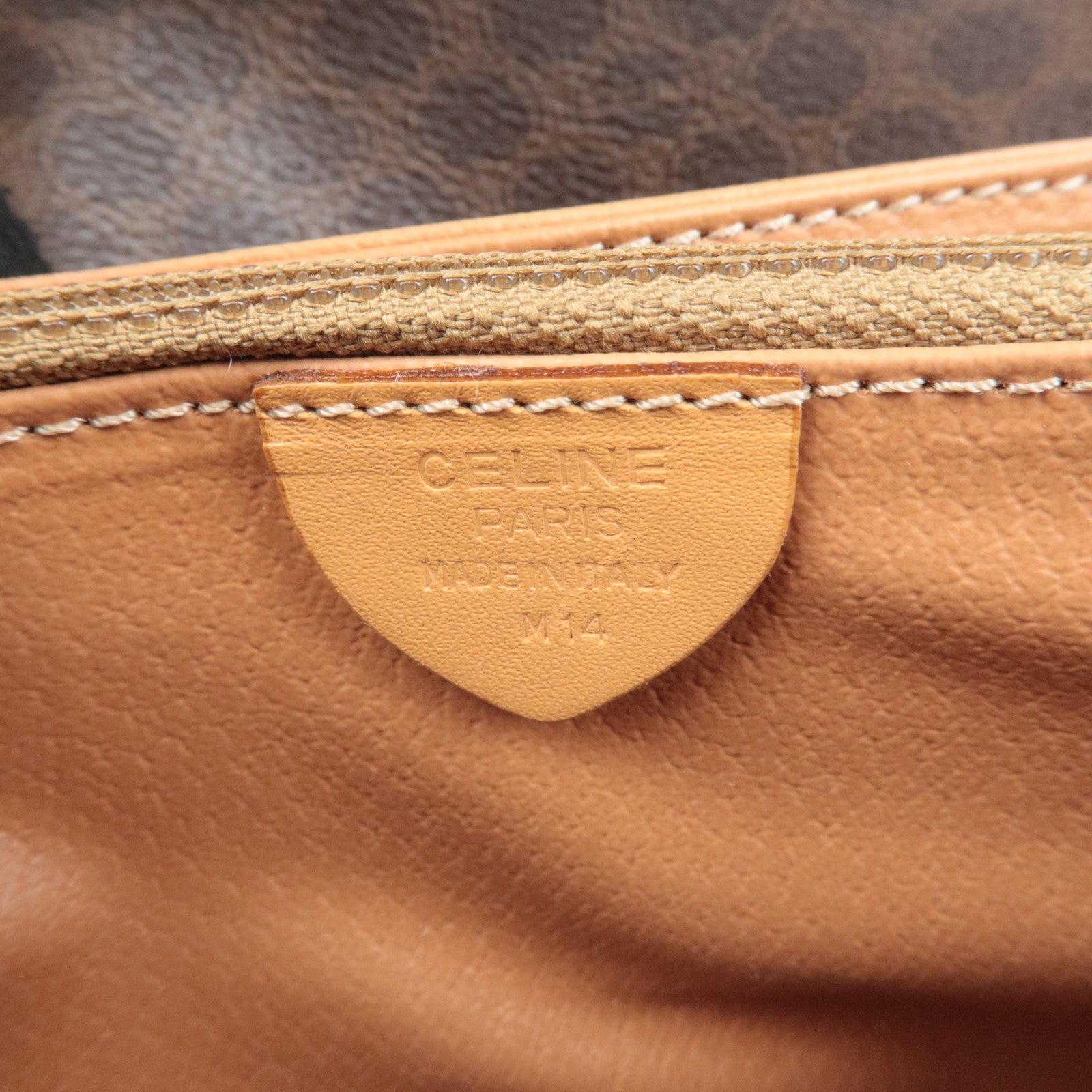 CELINE Macadam PVC Leather Shoulder Bag Brown