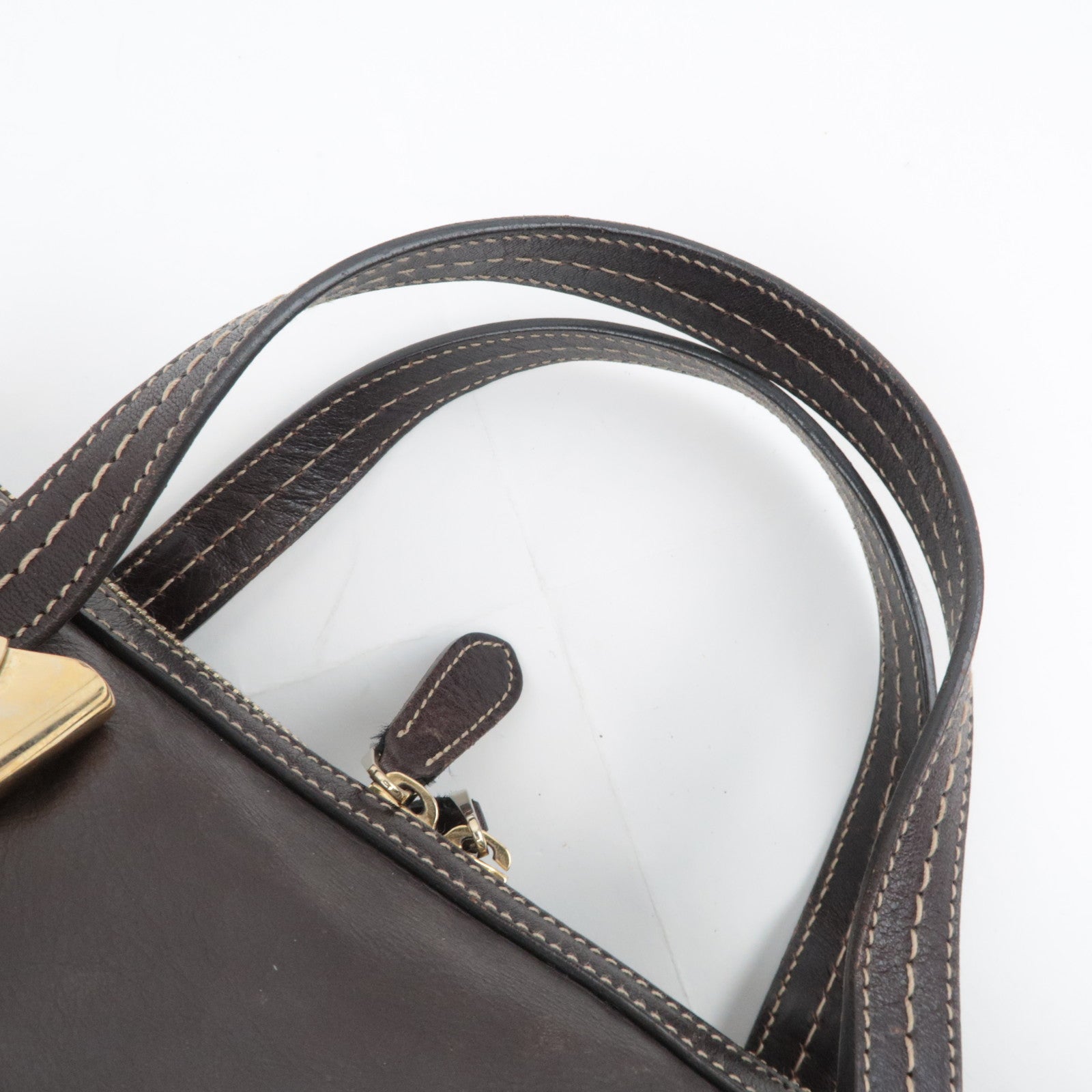 GUCCI Duchessa Leather Handbag Brown 181487