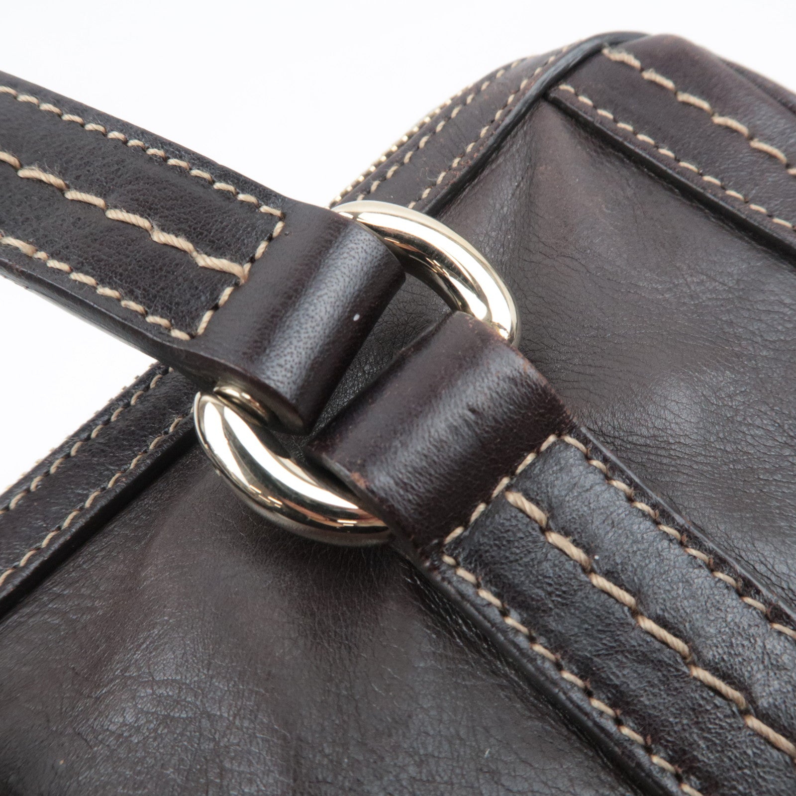 GUCCI Duchessa Leather Handbag Brown 181487