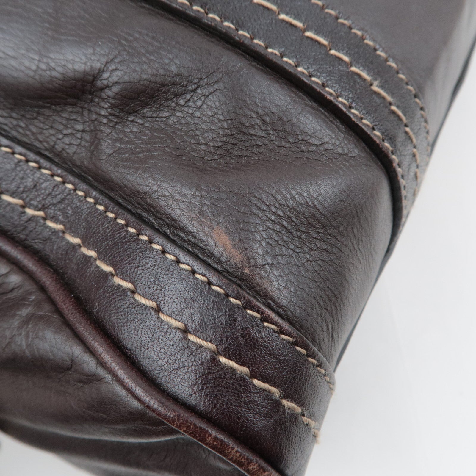 GUCCI Duchessa Leather Handbag Brown 181487