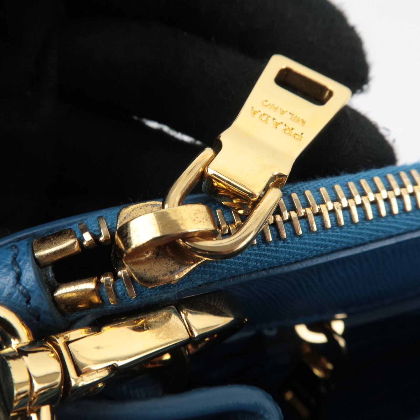 PRADA Galleria Saffiano 2Way Leather Handbag Blue