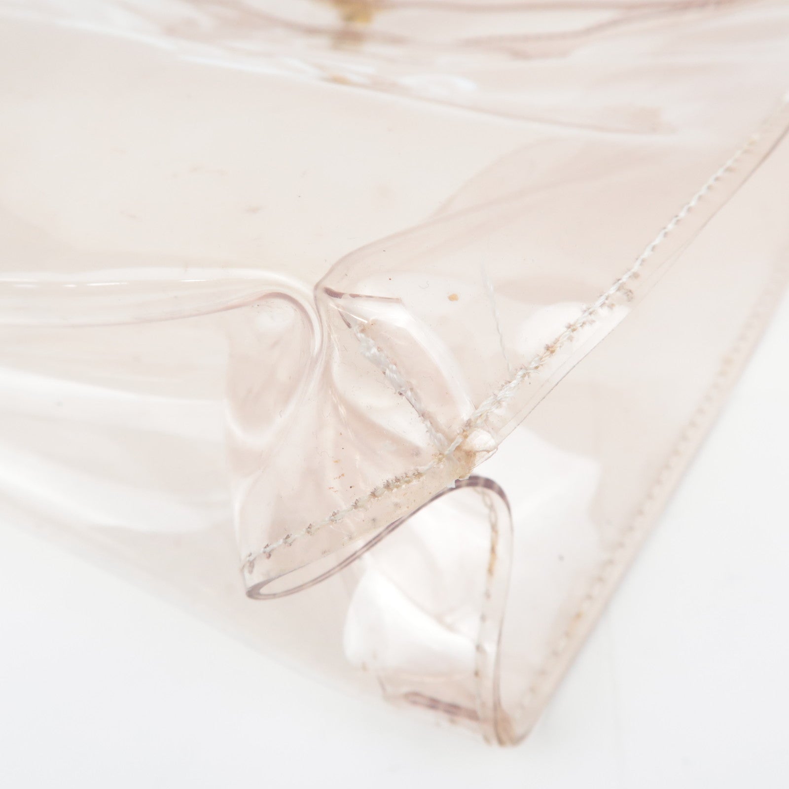 HERMES Vinyl Kelly Handbag Clear
