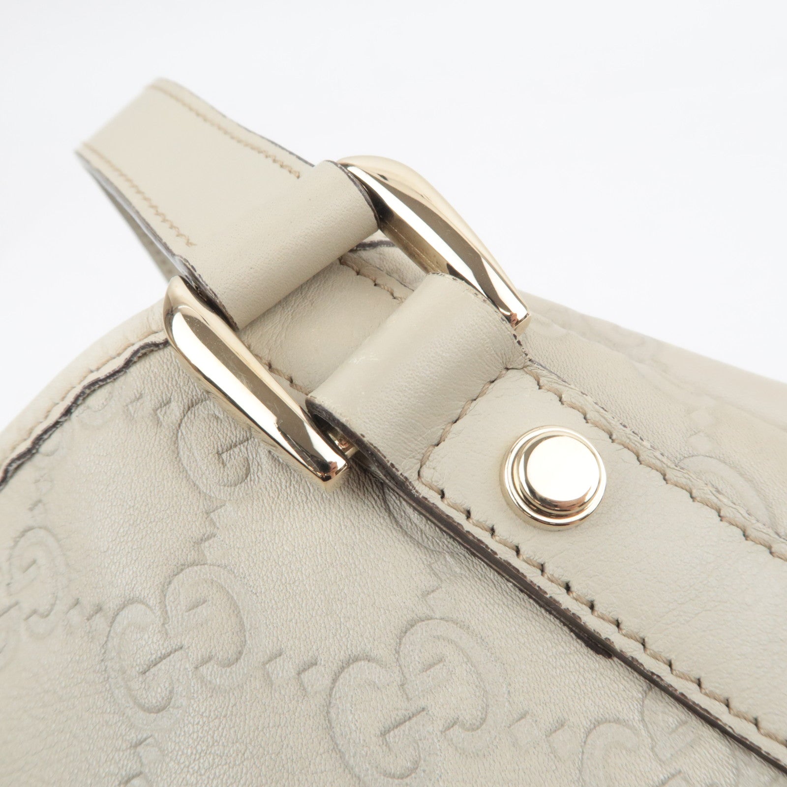 GUCCI Abbey Guccissima Leather Tote Bag Ivory 130736