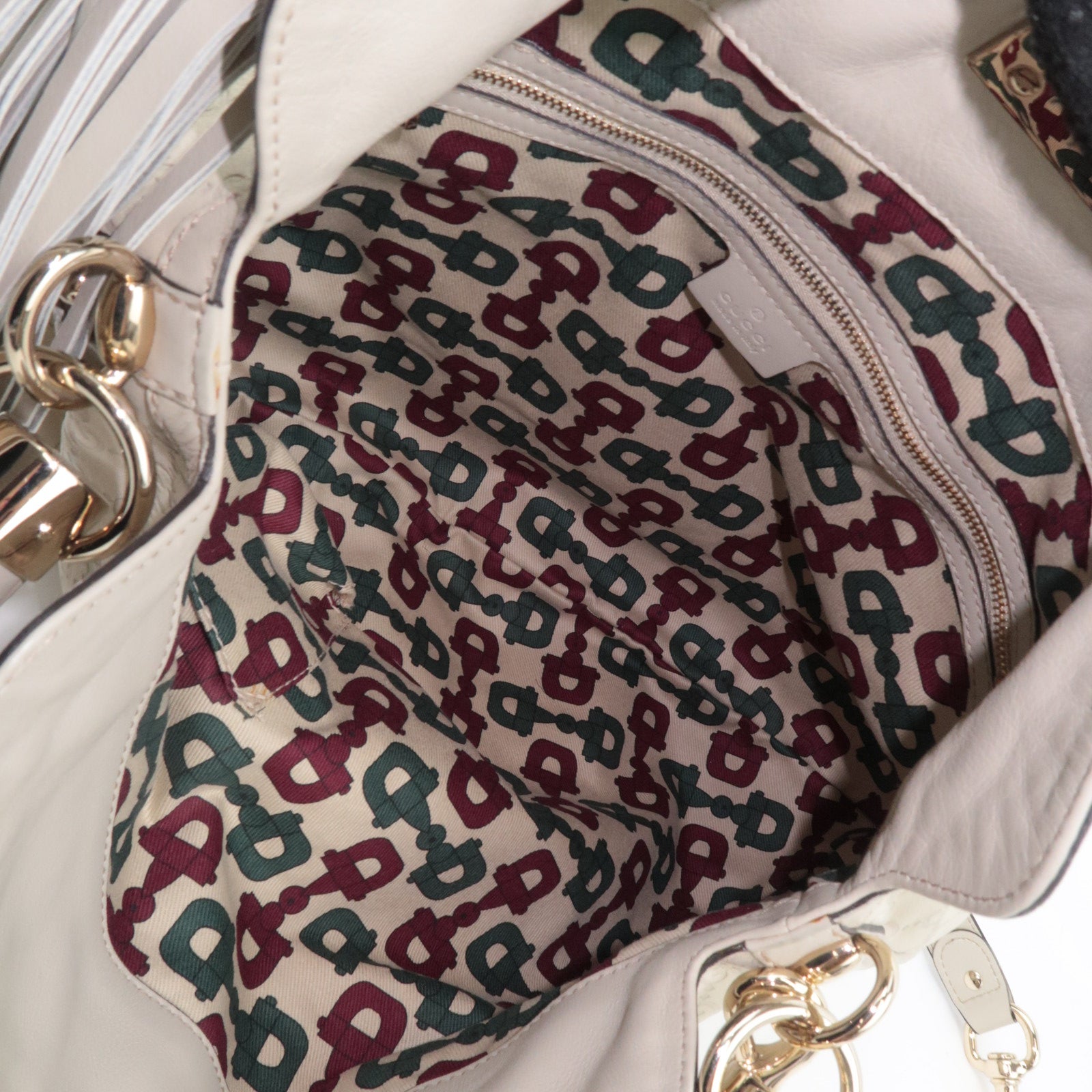 GUCCI Indy Bamboo Tassel Guccissima Leather 2Way Shoulder Bag Ivory 177139
