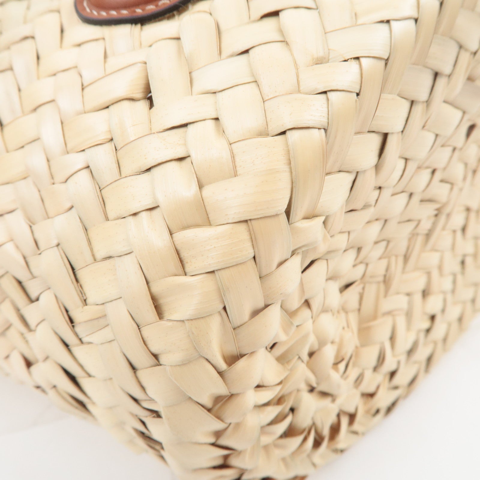 CELINE Triomphe Classic Panier 2Way Raffia Basket Bag Brown