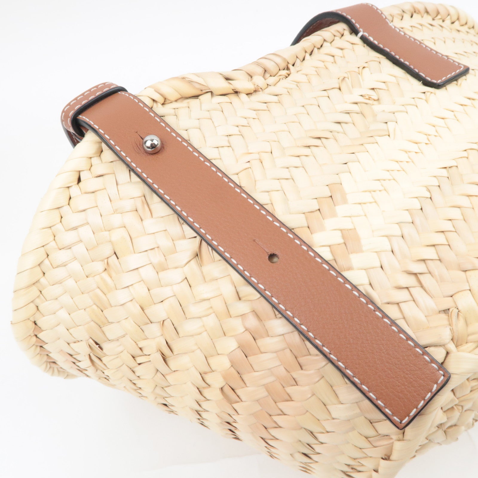 LOEWE Raffia Basket Bag Small Tan