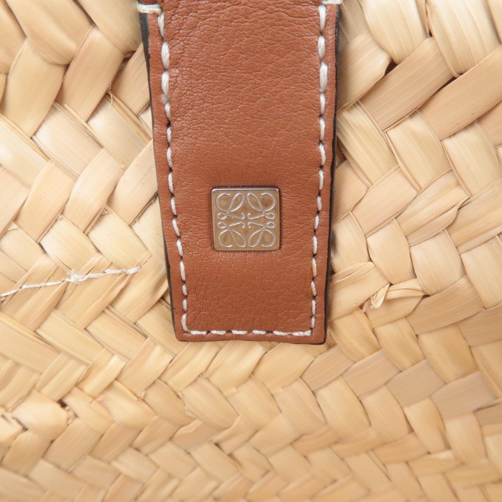 LOEWE Raffia Basket Bag Small Tan