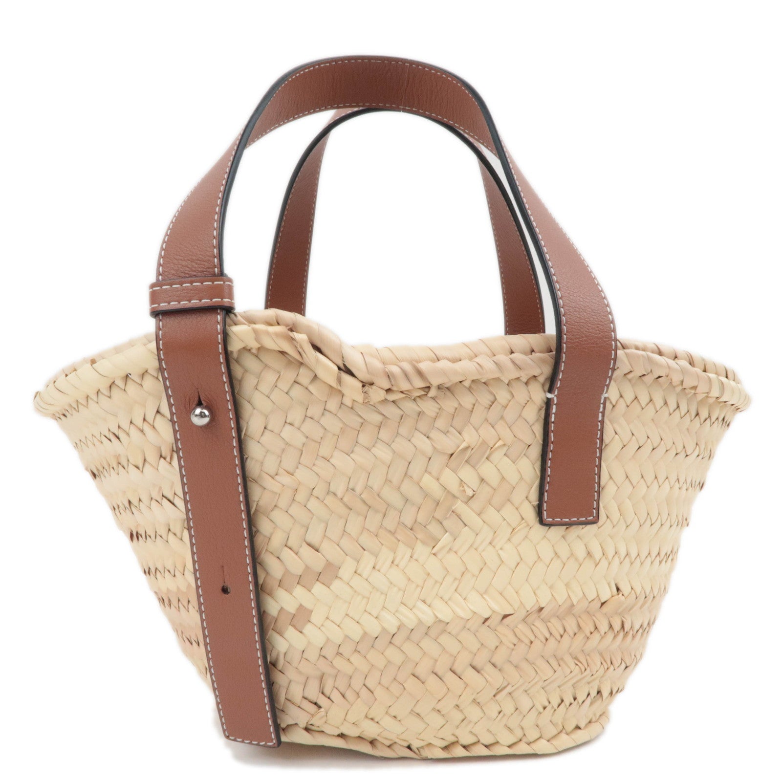 LOEWE Raffia Basket Bag Small Tan