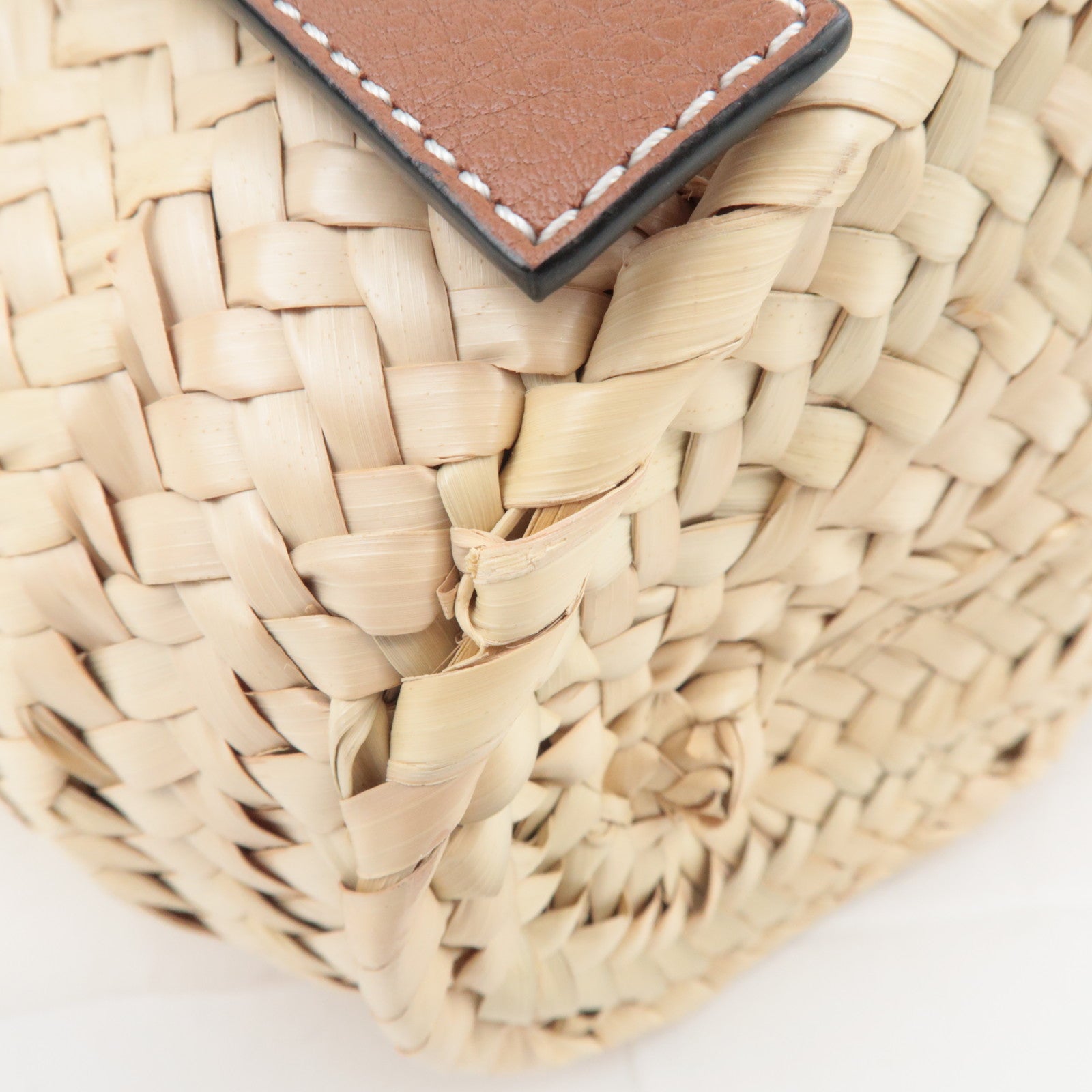 LOEWE Raffia Basket Bag Small Tan