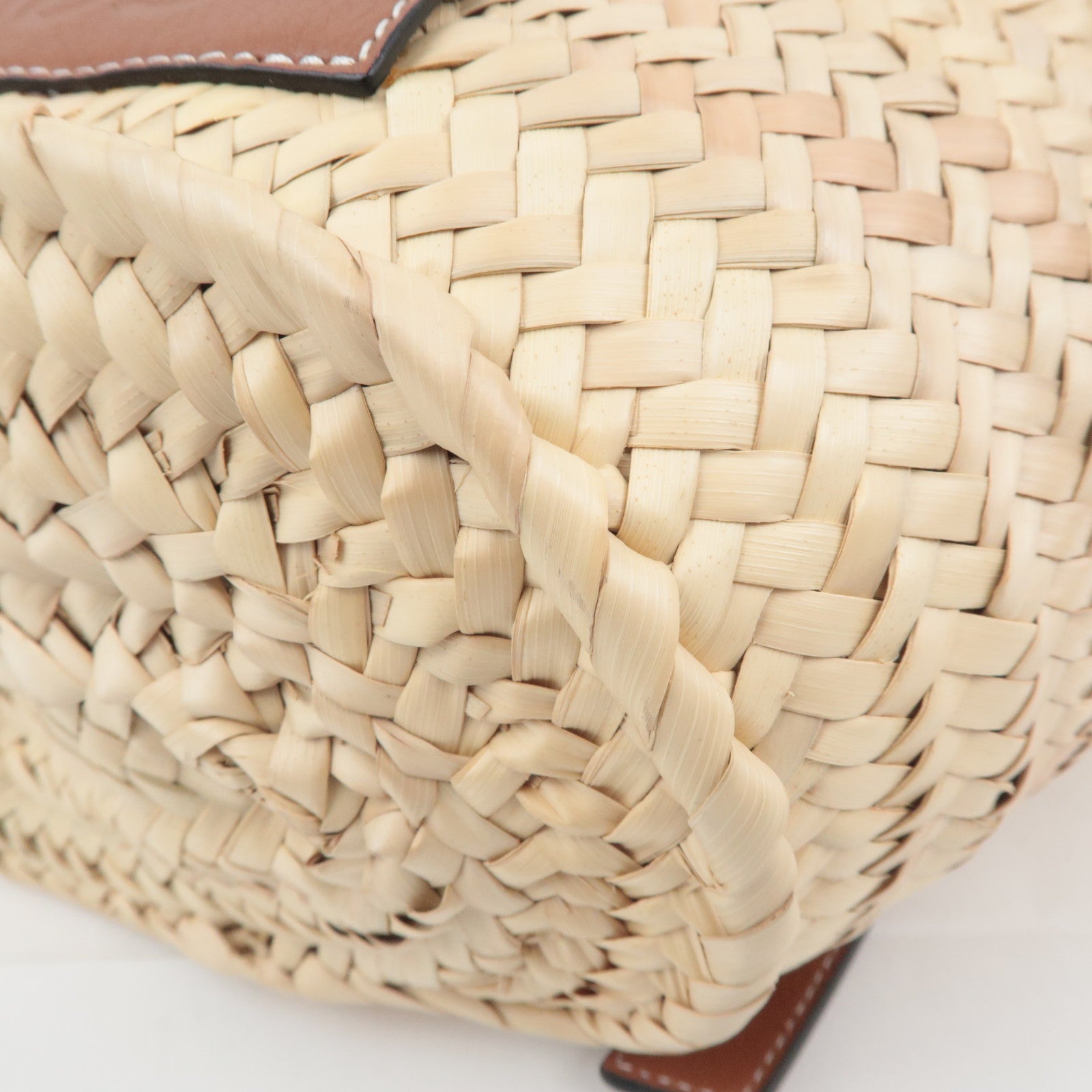 LOEWE Raffia Basket Bag Small Tan