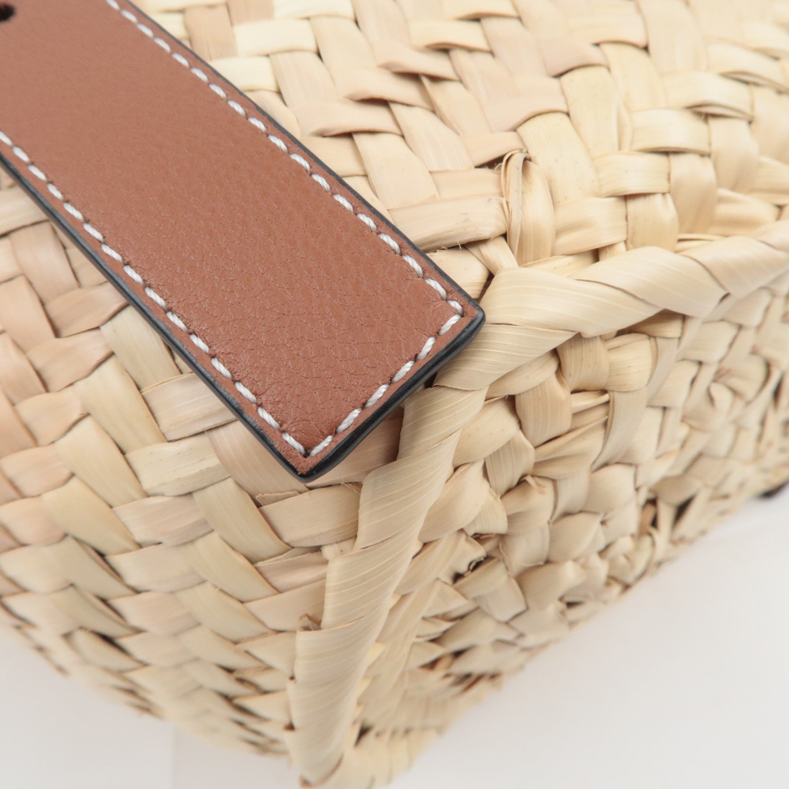 LOEWE Raffia Basket Bag Small Tan
