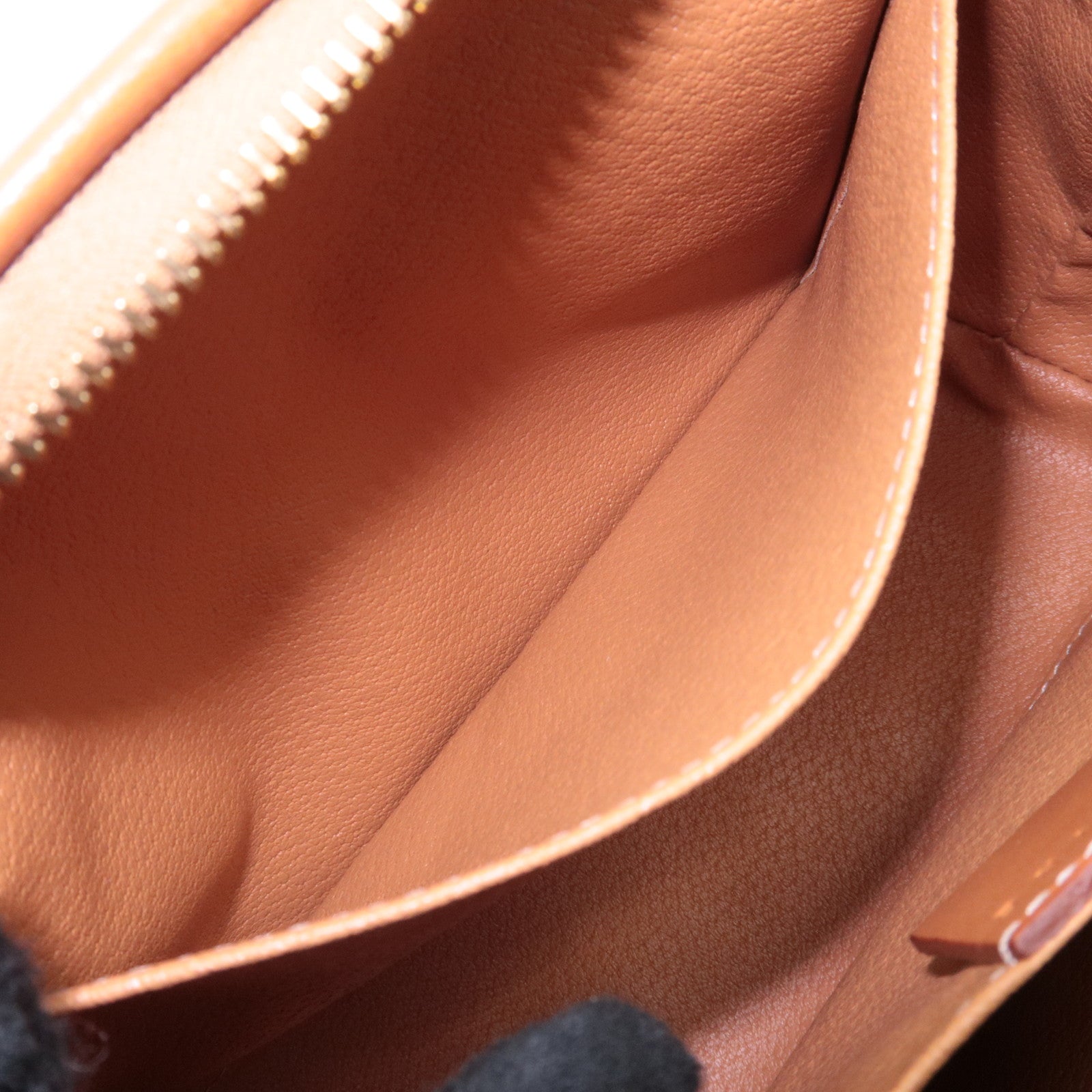 CELINE Macadam PVC Leather Cosmetic Pouch Brown