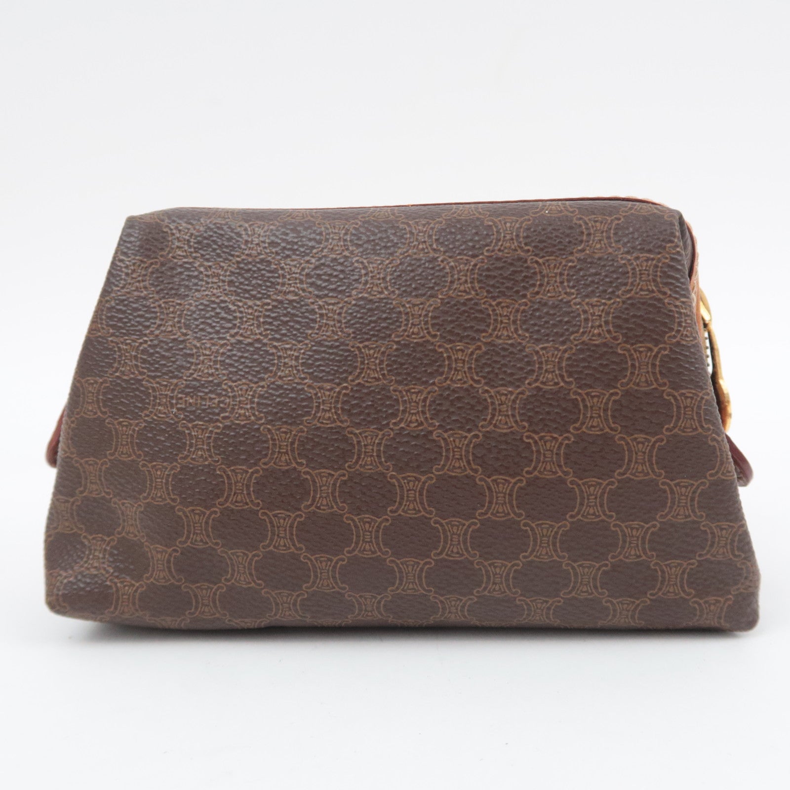 CELINE Macadam PVC Leather Pouch Brown