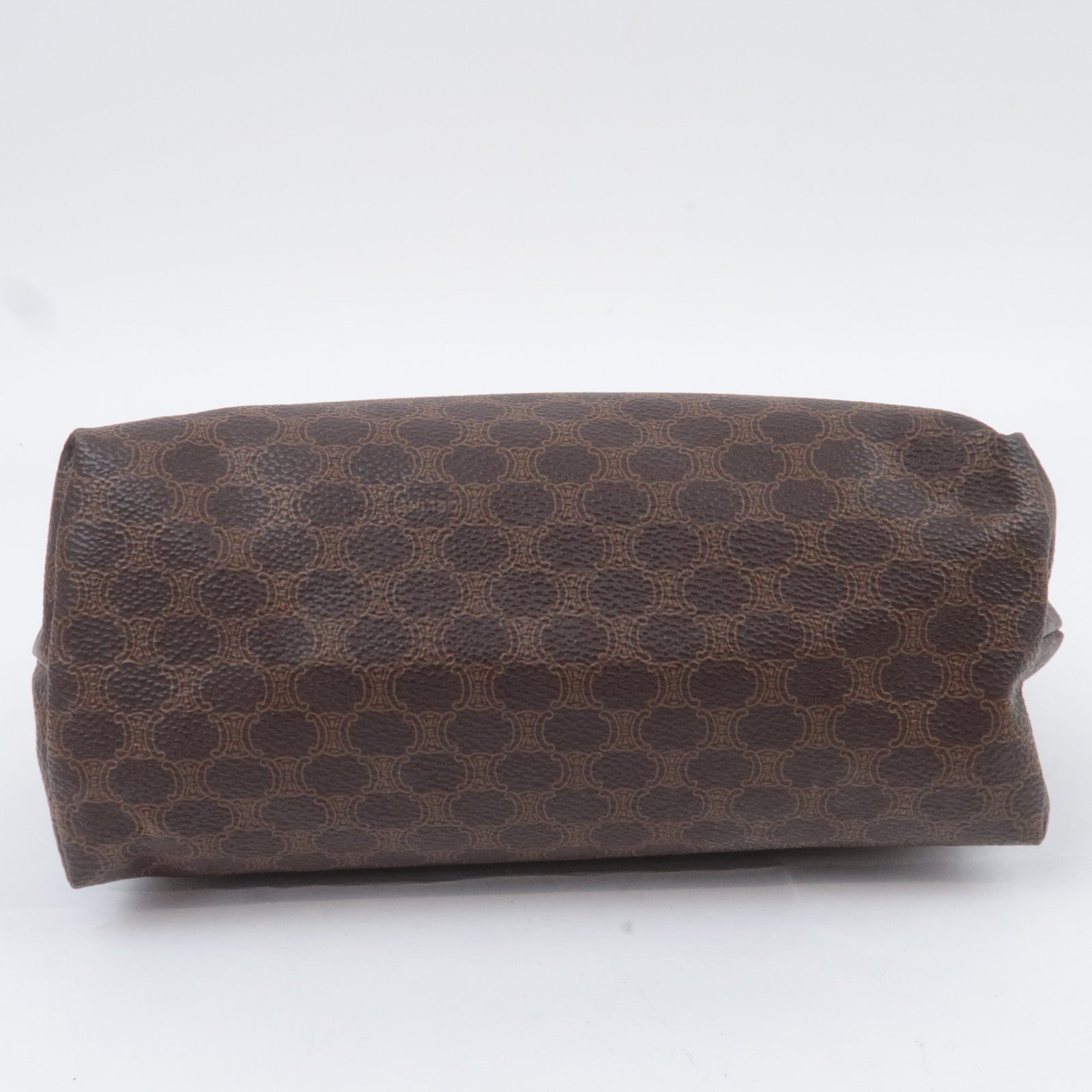 CELINE Macadam PVC Leather Cosmetic Pouch Brown
