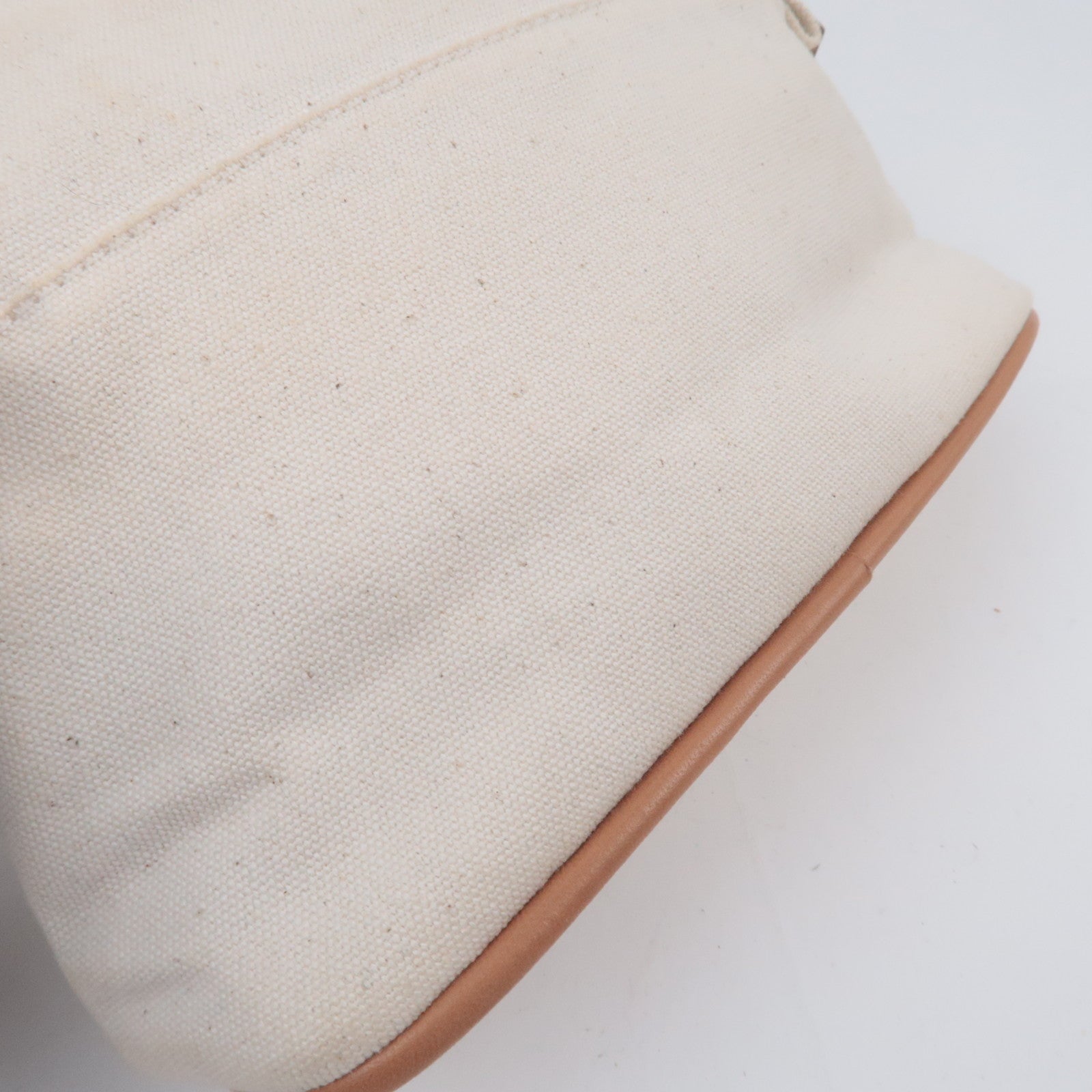 HERMES Bolide Pouch Mini 20 Canvas Leather Ivory