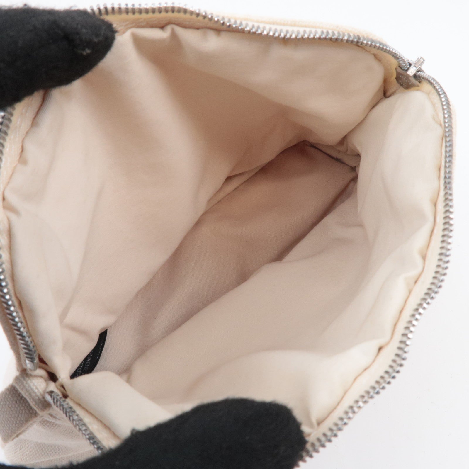 HERMES Bolide Pouch Mini 20 Canvas Leather Ivory