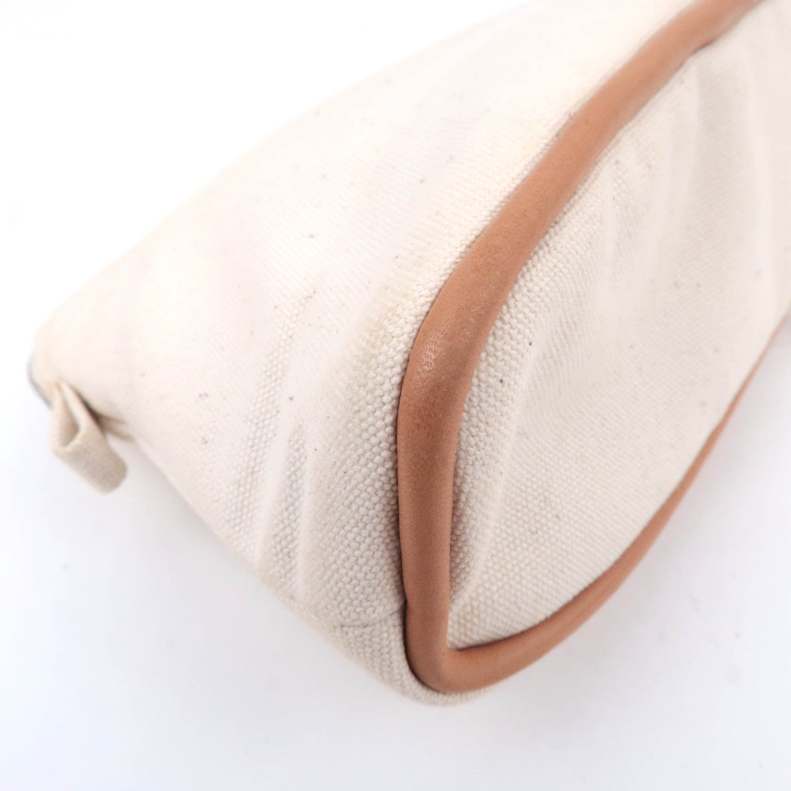 HERMES Bolide Pouch Mini 20 Canvas Leather Ivory
