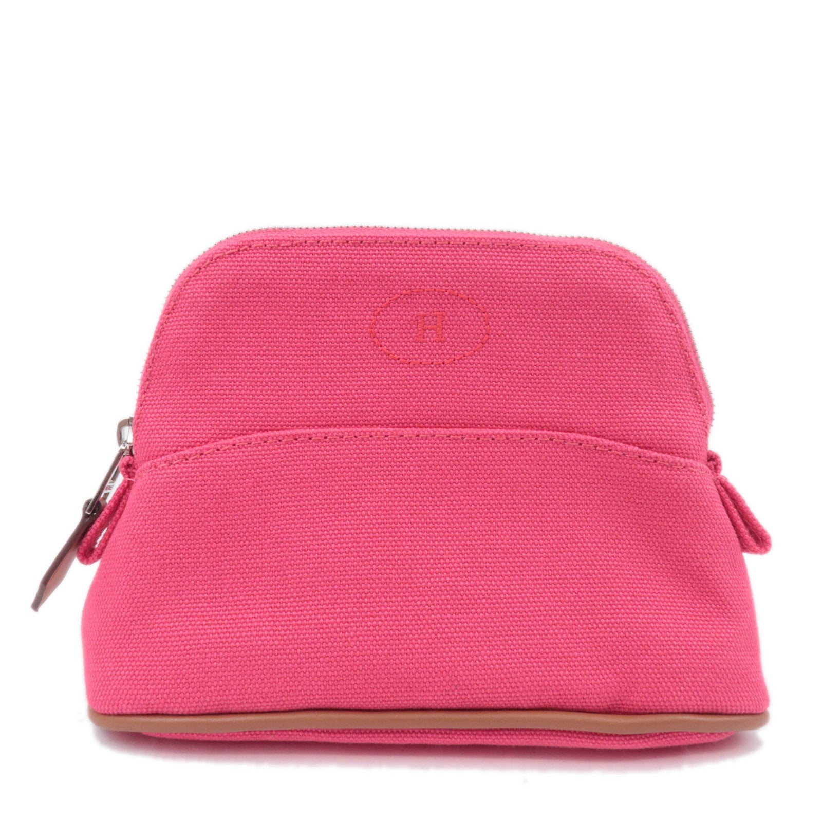 HERMES Bolide Pouch Mini Mini 15 Canvas Leather Pink89994