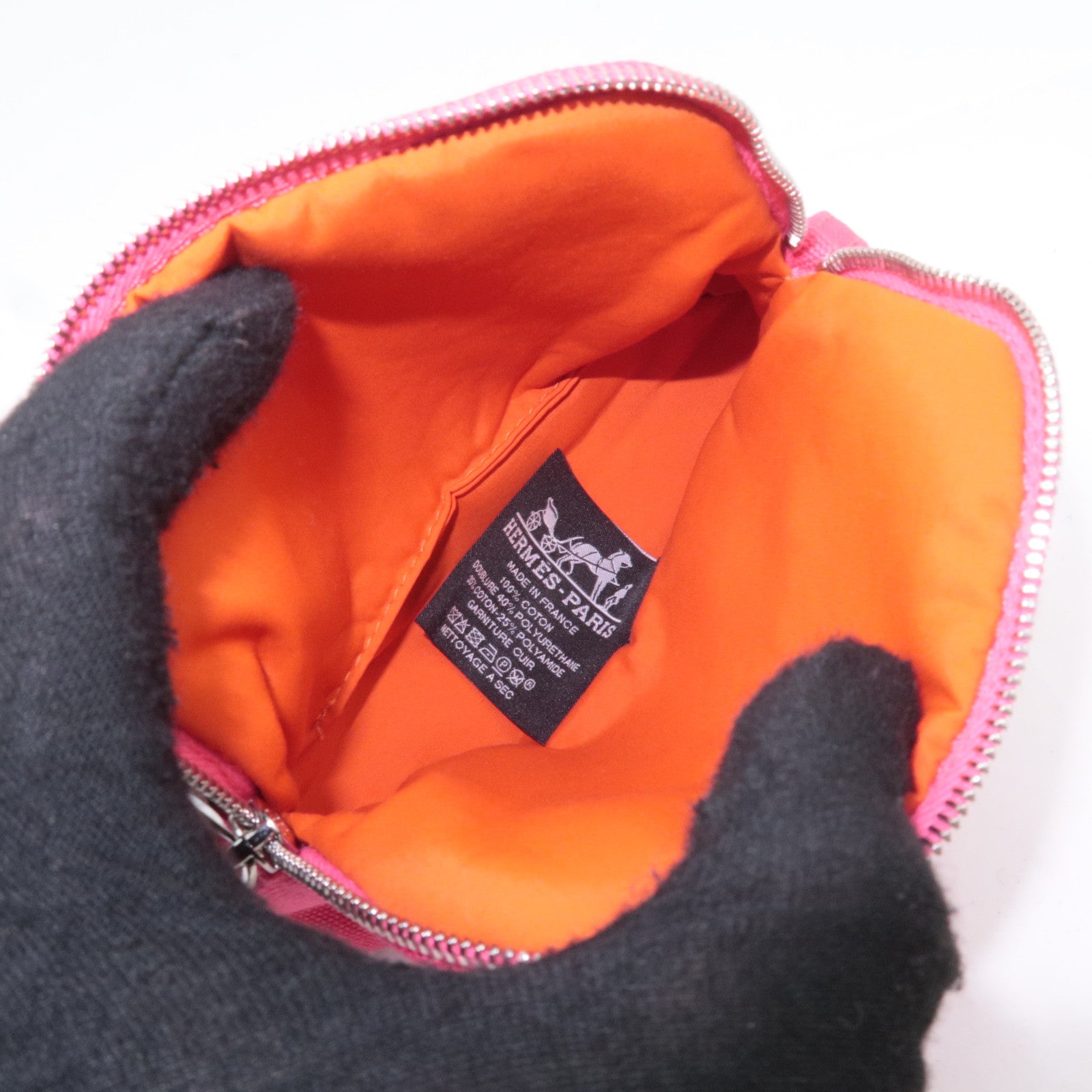 HERMES Bolide Pouch Mini Mini 15 Canvas Leather Pink