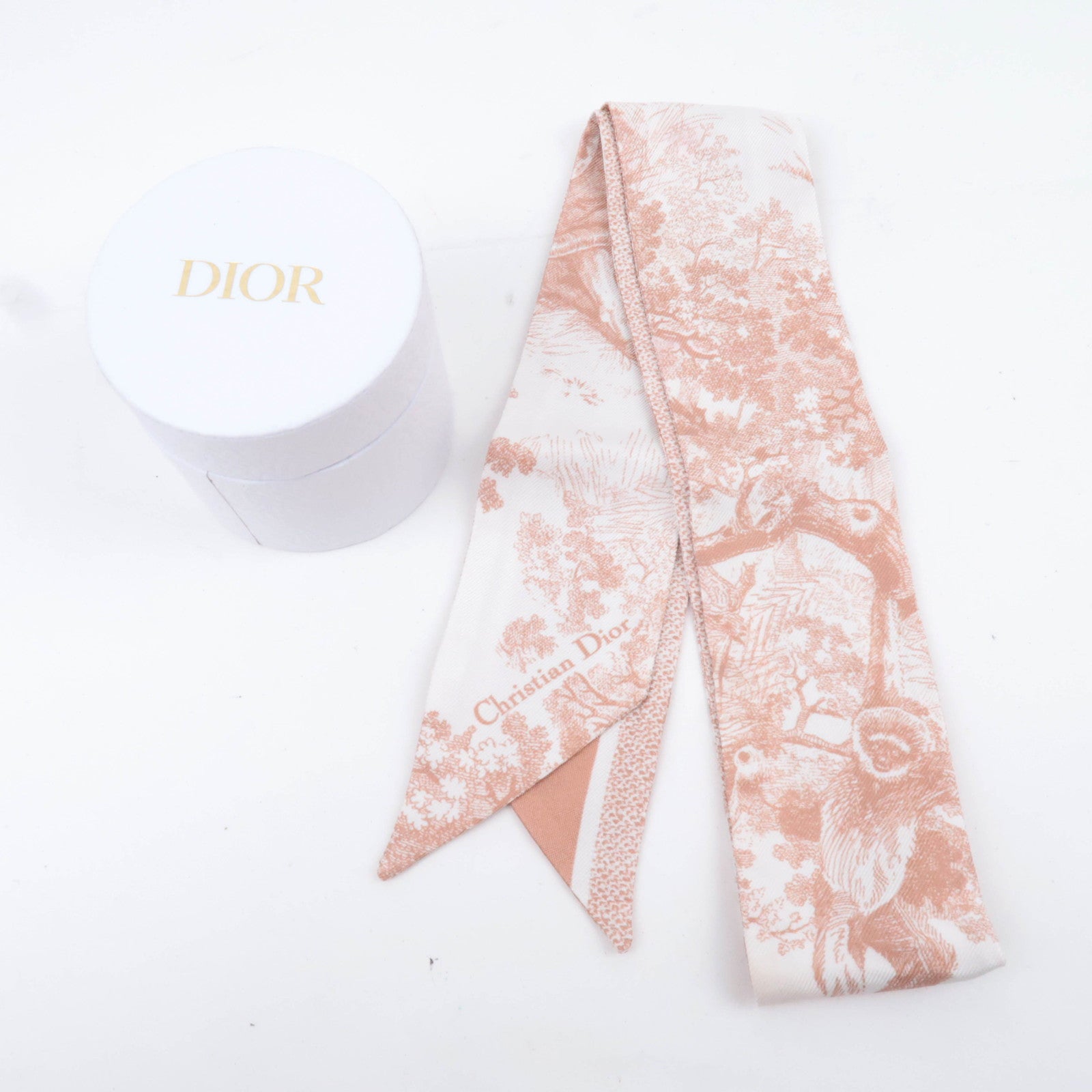 Christian Dior Mitzah Scarf Animal Print 100% Silk Beige