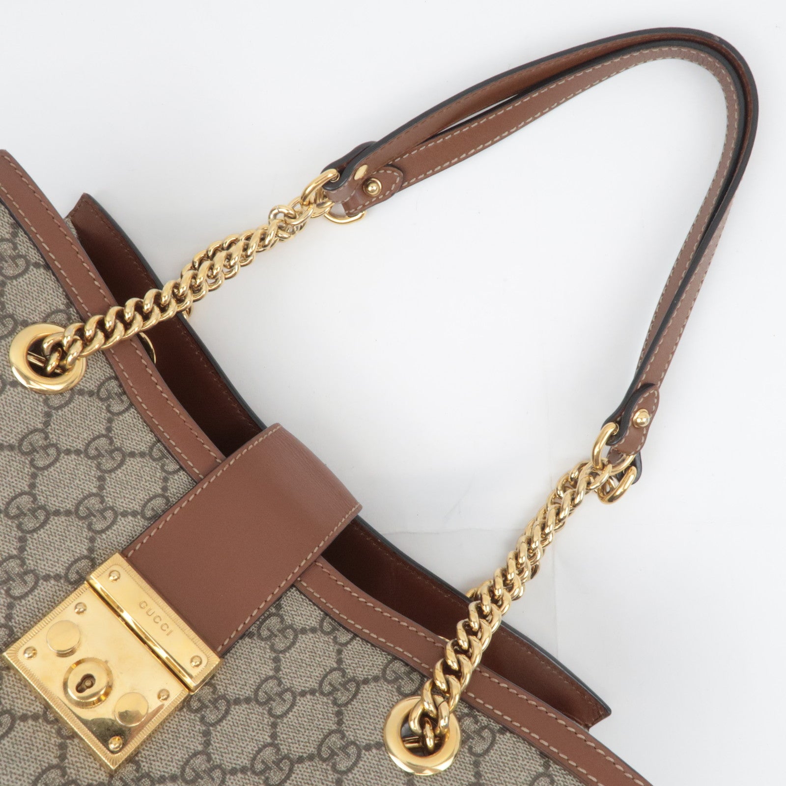 GUCCI GG Medium GG Supreme Chain Tote Bag Beige 479197