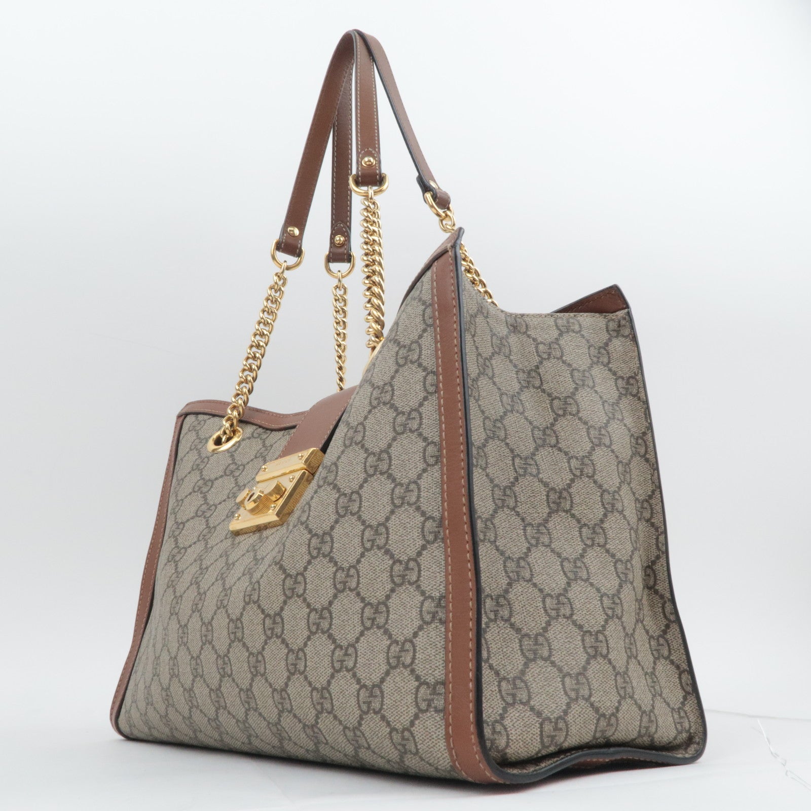 GUCCI GG Medium GG Supreme Chain Tote Bag Beige 479197