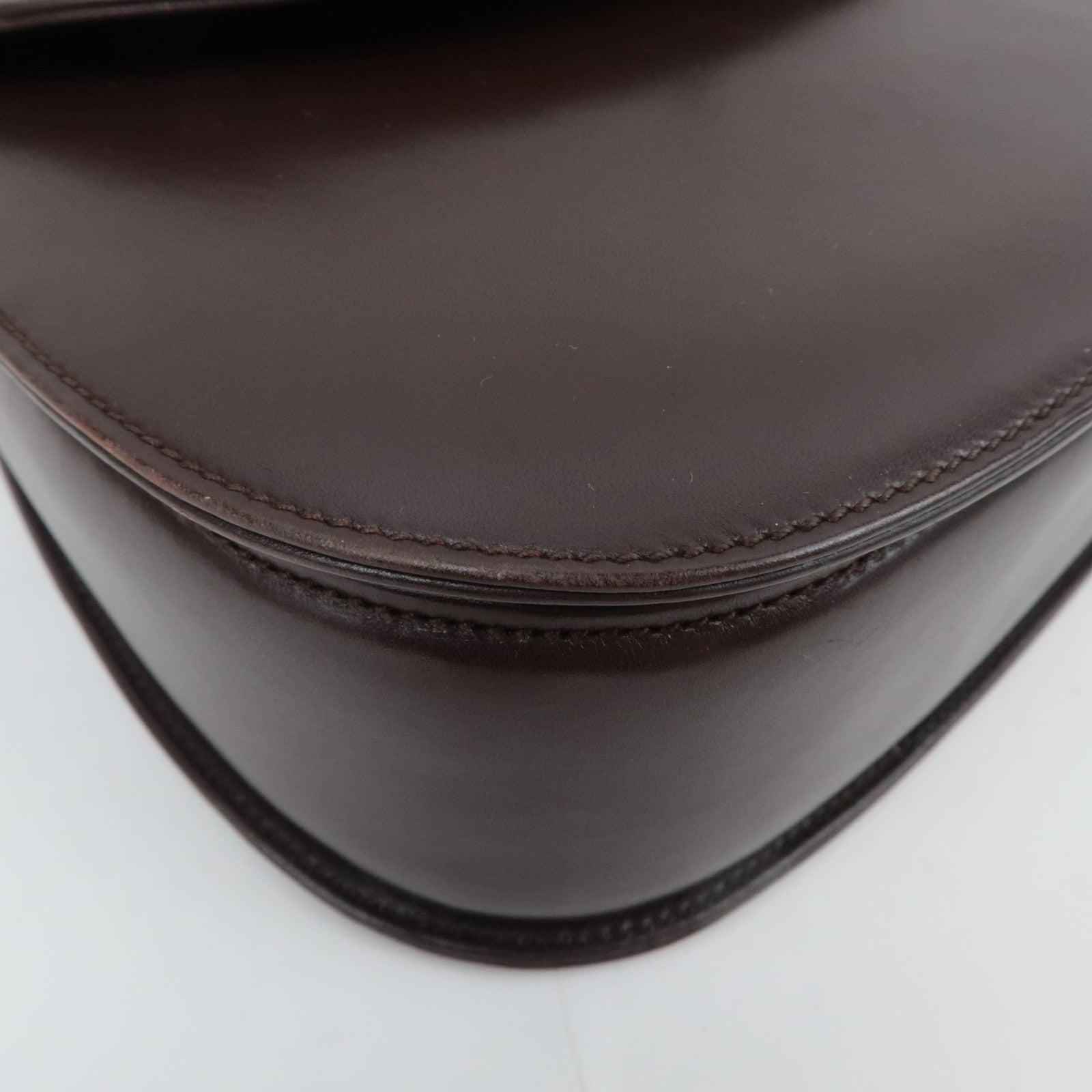 GUCCI Old Gucci Bamboo Leather Handbag Brown