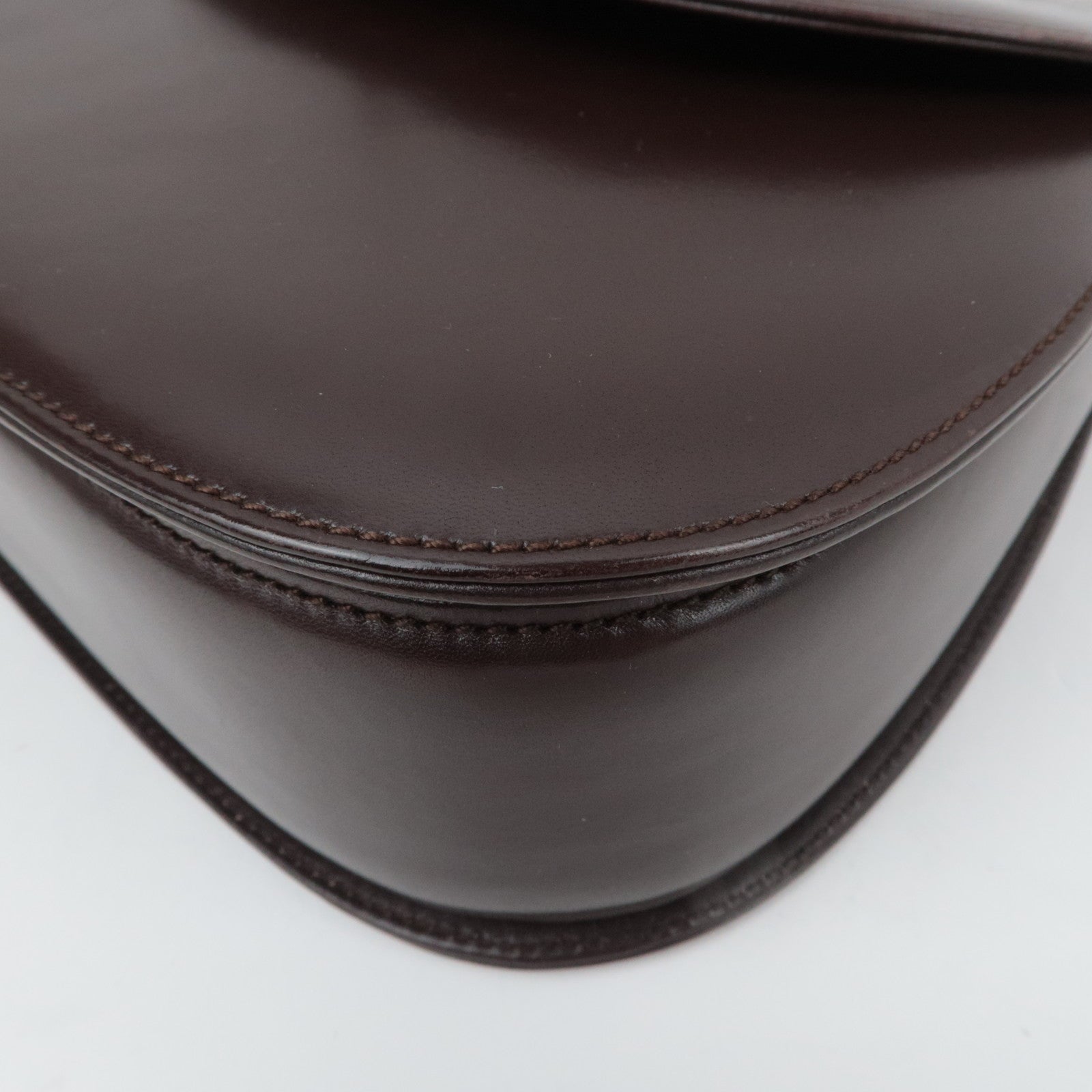 GUCCI Old Gucci Bamboo Leather Handbag Brown