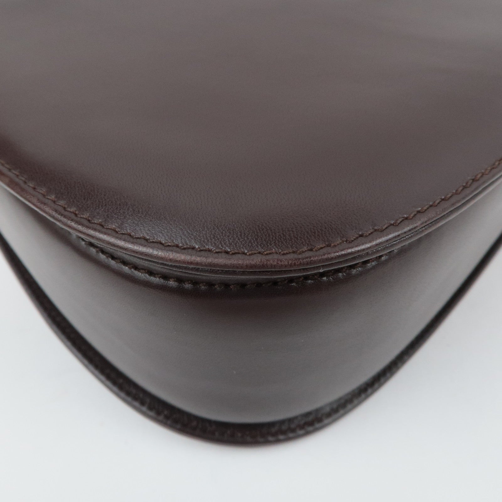 GUCCI Old Gucci Bamboo Leather Handbag Brown