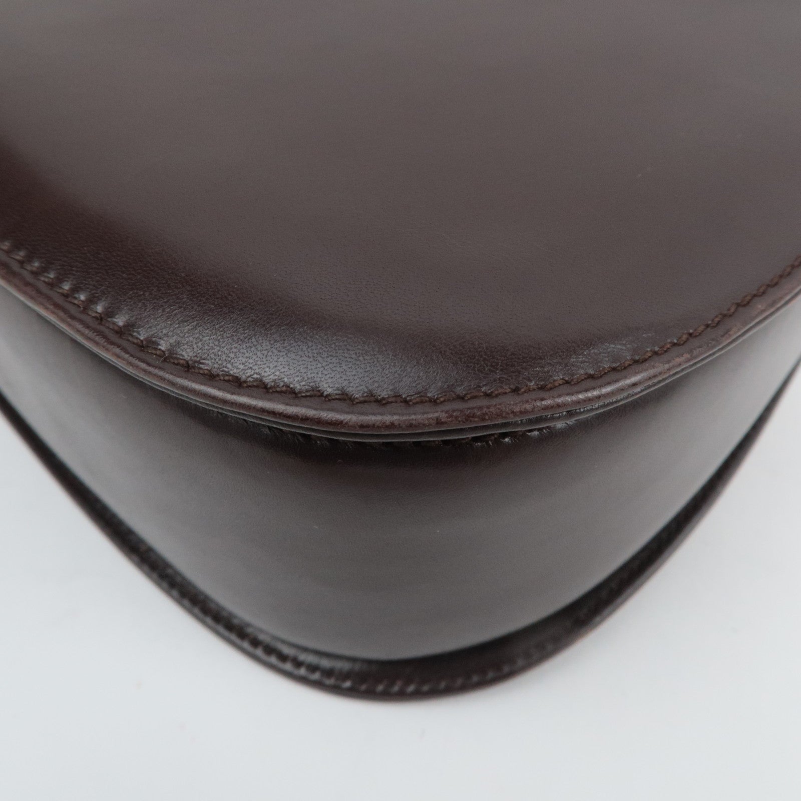 GUCCI Old Gucci Bamboo Leather Handbag Brown