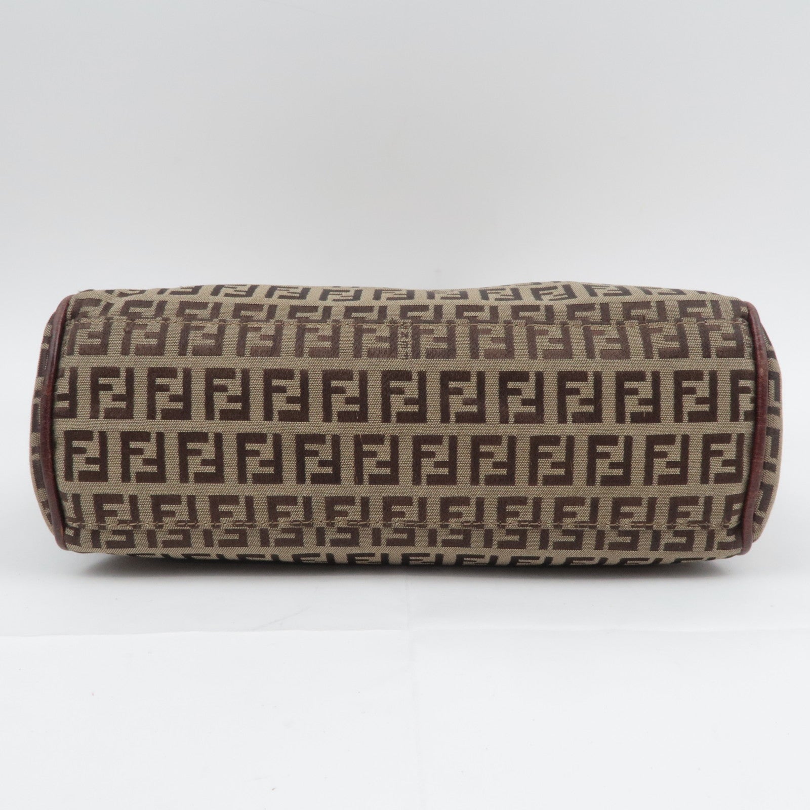 FENDI Zucchino Canvas Leather Tote Bag Brown 8BH174