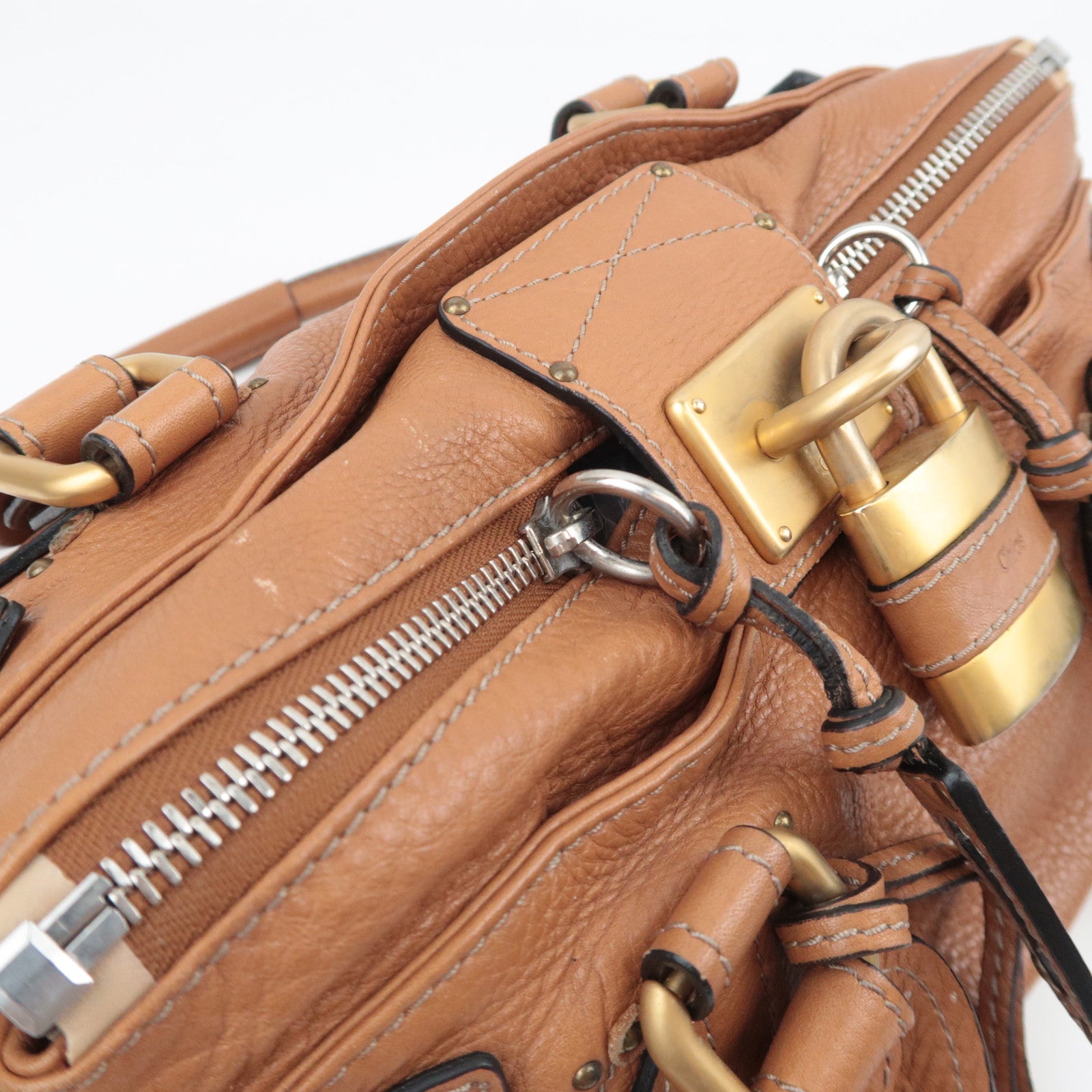 Chloe Paddington Leather Handbag Brown