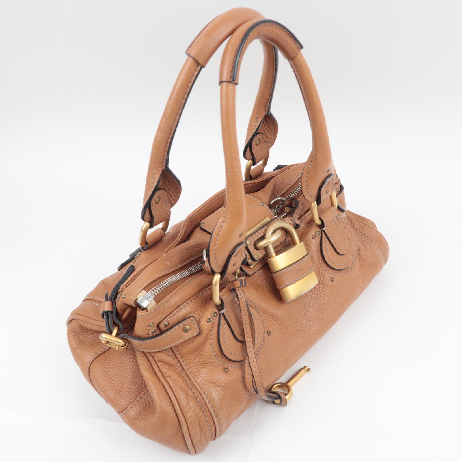 Chloe Paddington Leather Handbag Brown