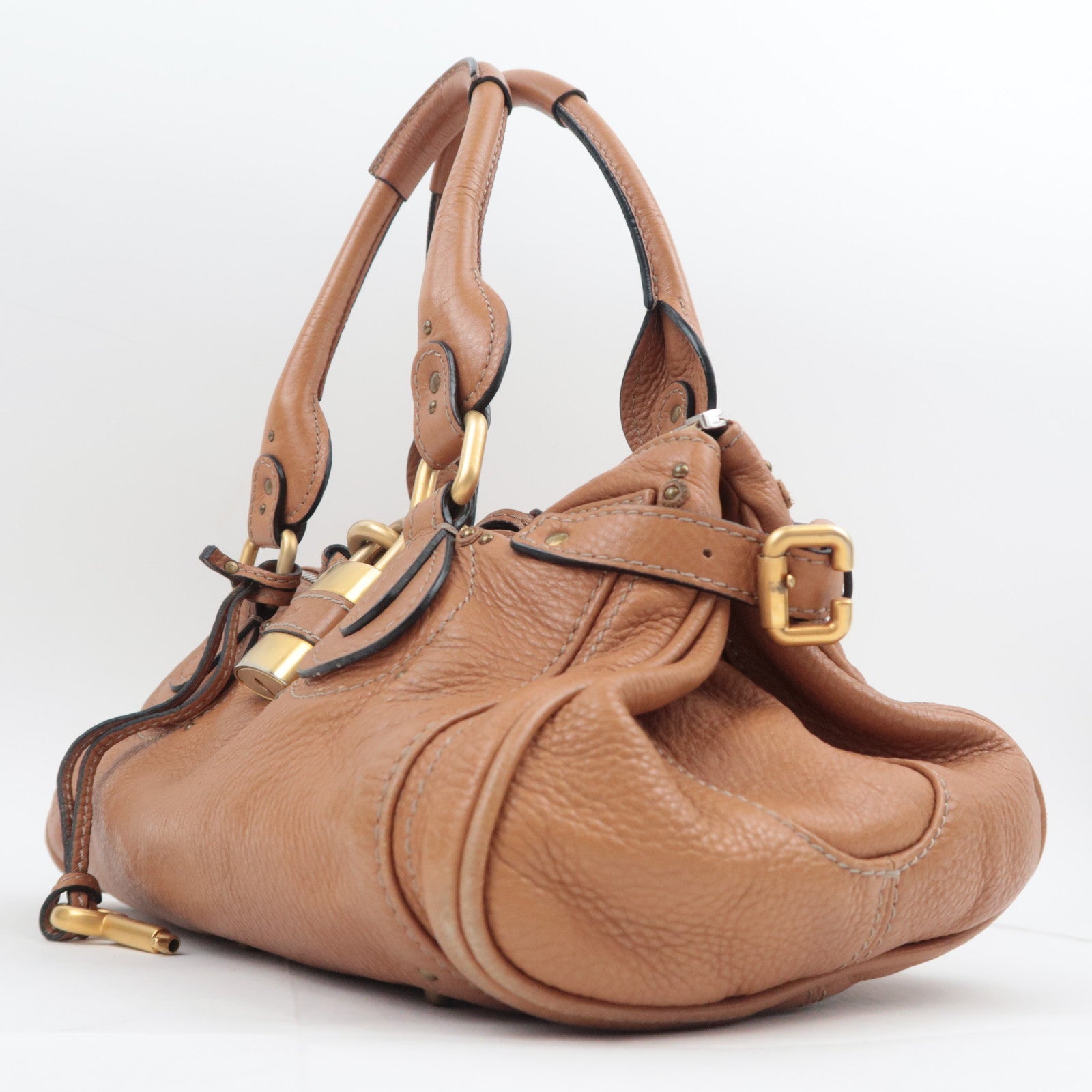 Chloe Paddington Leather Handbag Brown