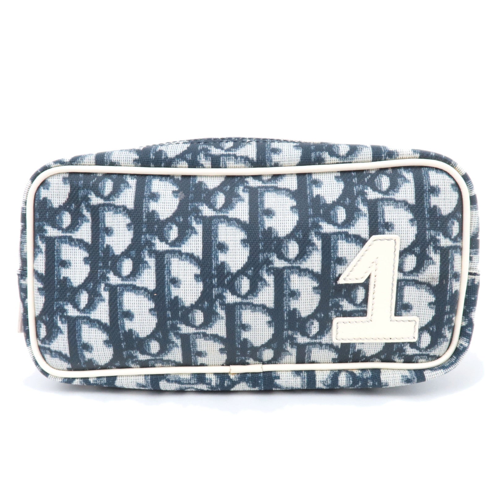 Christian Dior Trotter No.1 PVC Patent Pouch Navy White90061